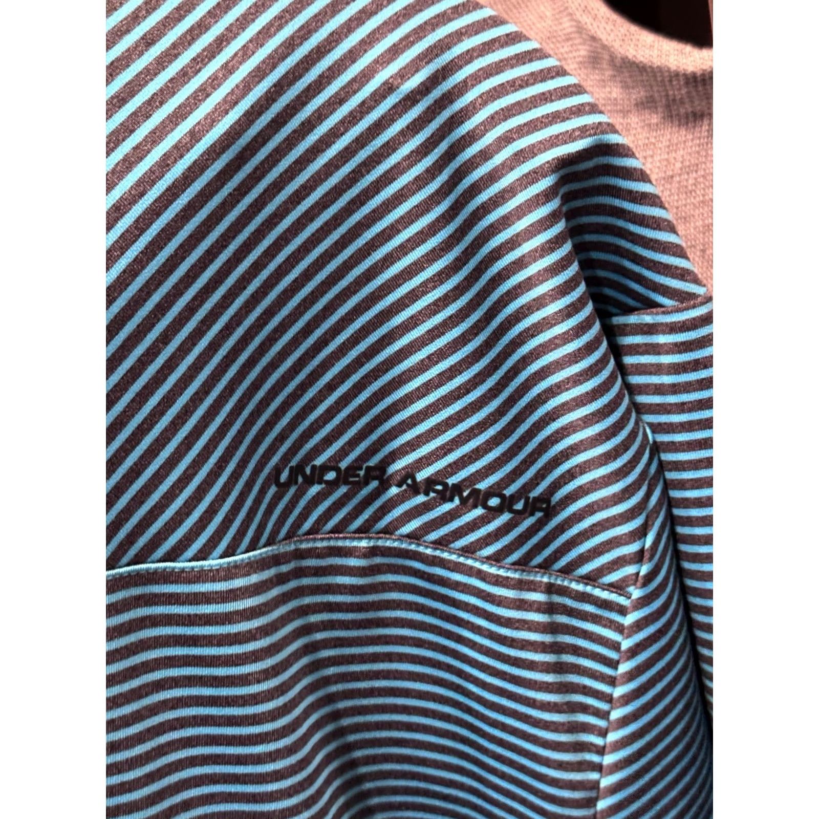 Under Armour Under Armour POLO SHIRT Seafoam Blue Gray Stripe XL EXtra Large Mens Size US XL / EU 56 / 4 - 7 Thumbnail