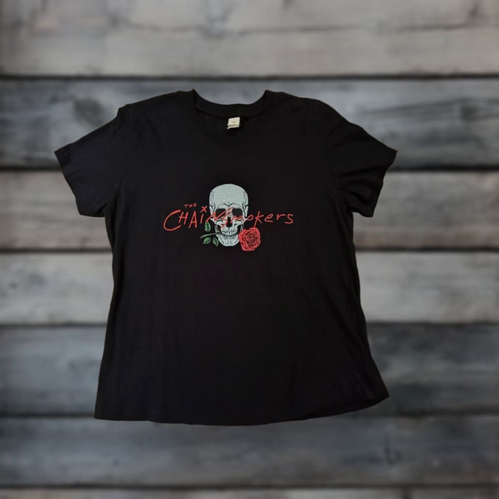 Vintage The Chainsmokers Shirt Women XL Black Skull T-Shirt Concert Tee Womens Size XL / US 12-14 / IT 48-50 - 1 Thumbnail