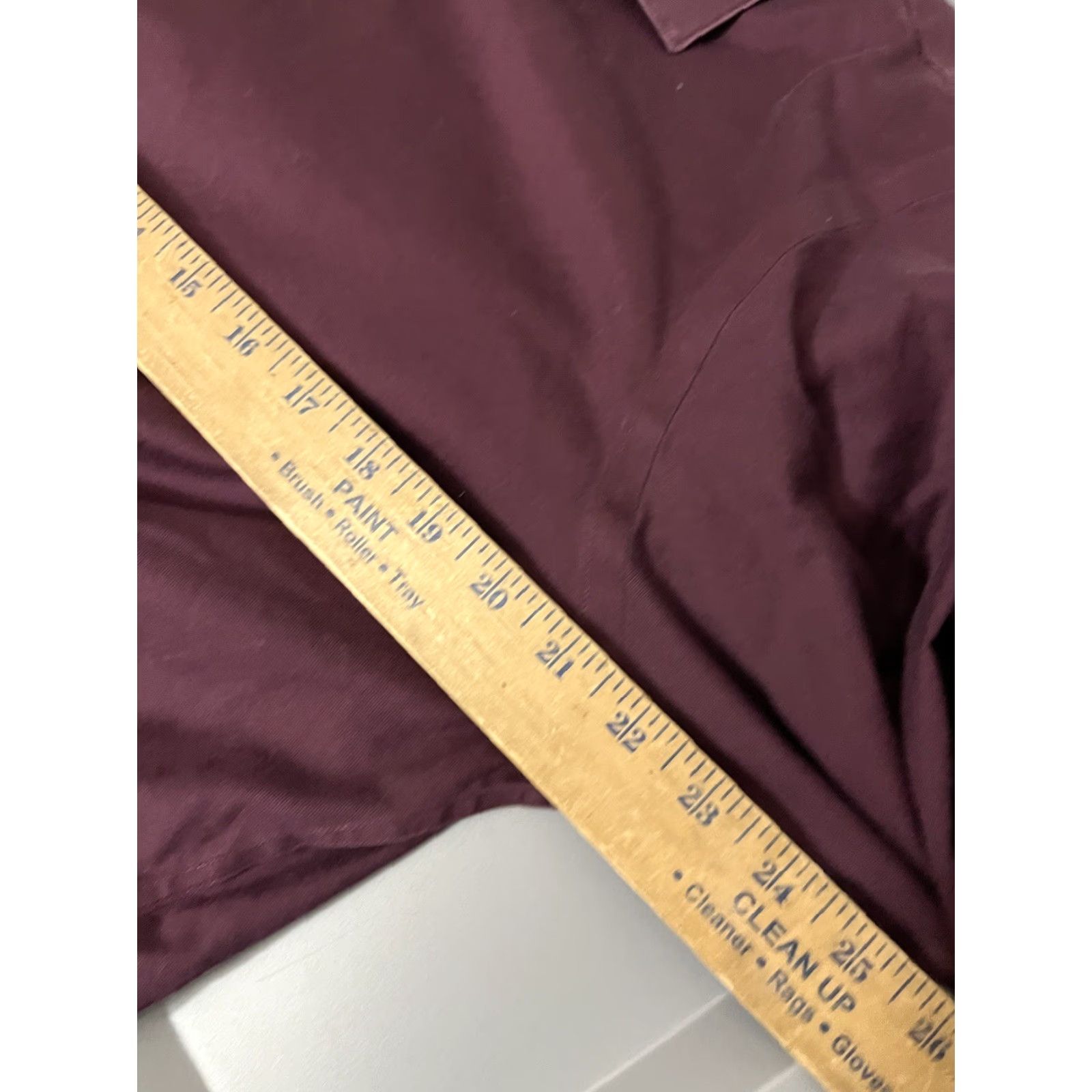 Kenneth Cole KENNETH COLE AWARENESS Slim Fit Dress Shirt 17 Maroon Non-Iron Button-Down Mens Size 46R - 5 Thumbnail