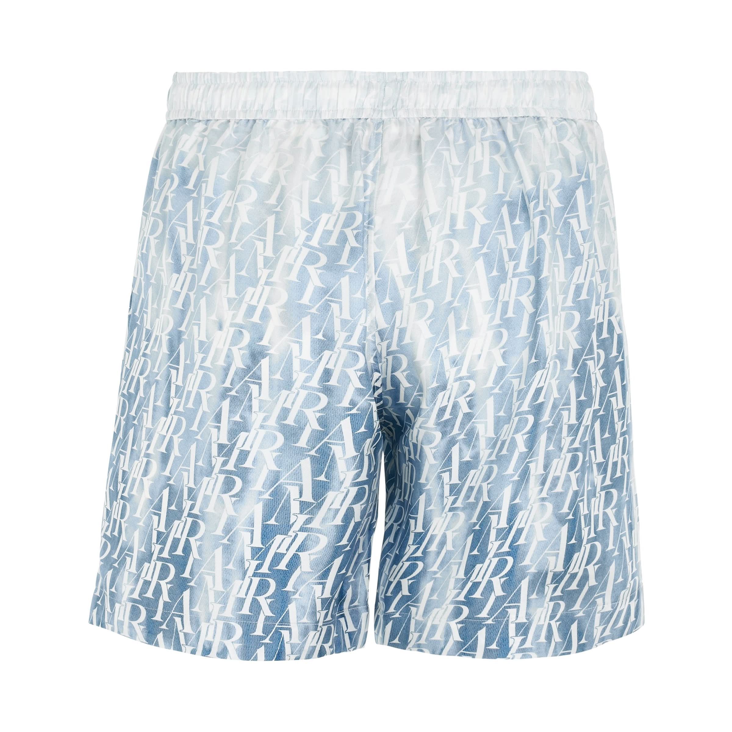 Amiri o1y0525 Logo Short in Light Blue/White Size US 34 / EU 50 - 4 Thumbnail