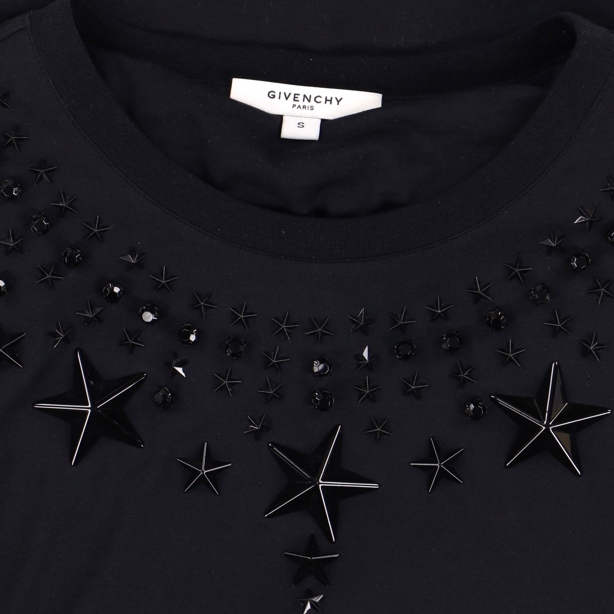 Givenchy Black Swarovski Beads and Stars Oversized T-Shirt Size S / US 4 / IT 40 - 2 Thumbnail
