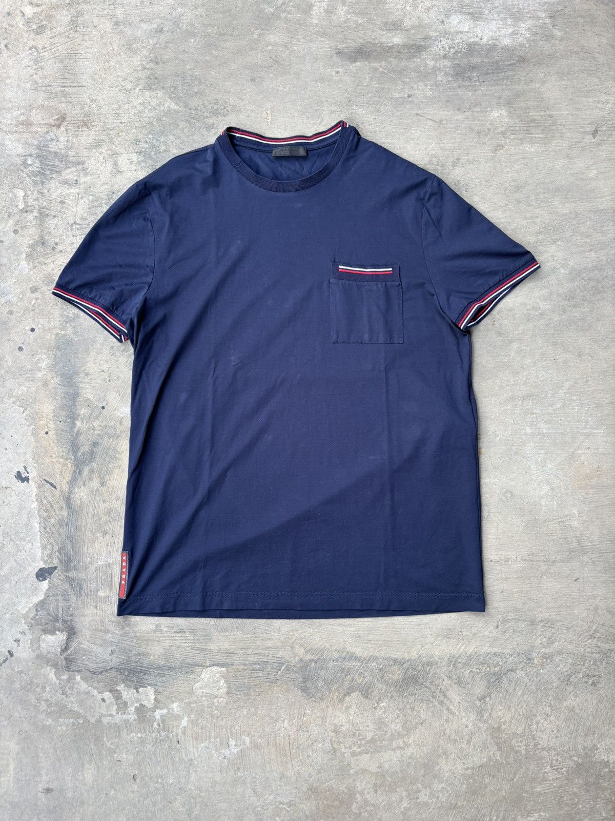 Prada Prada Milano Men's Chest Pocket Tee Navy Size US L / EU 52-54 / 3 - 1 Thumbnail