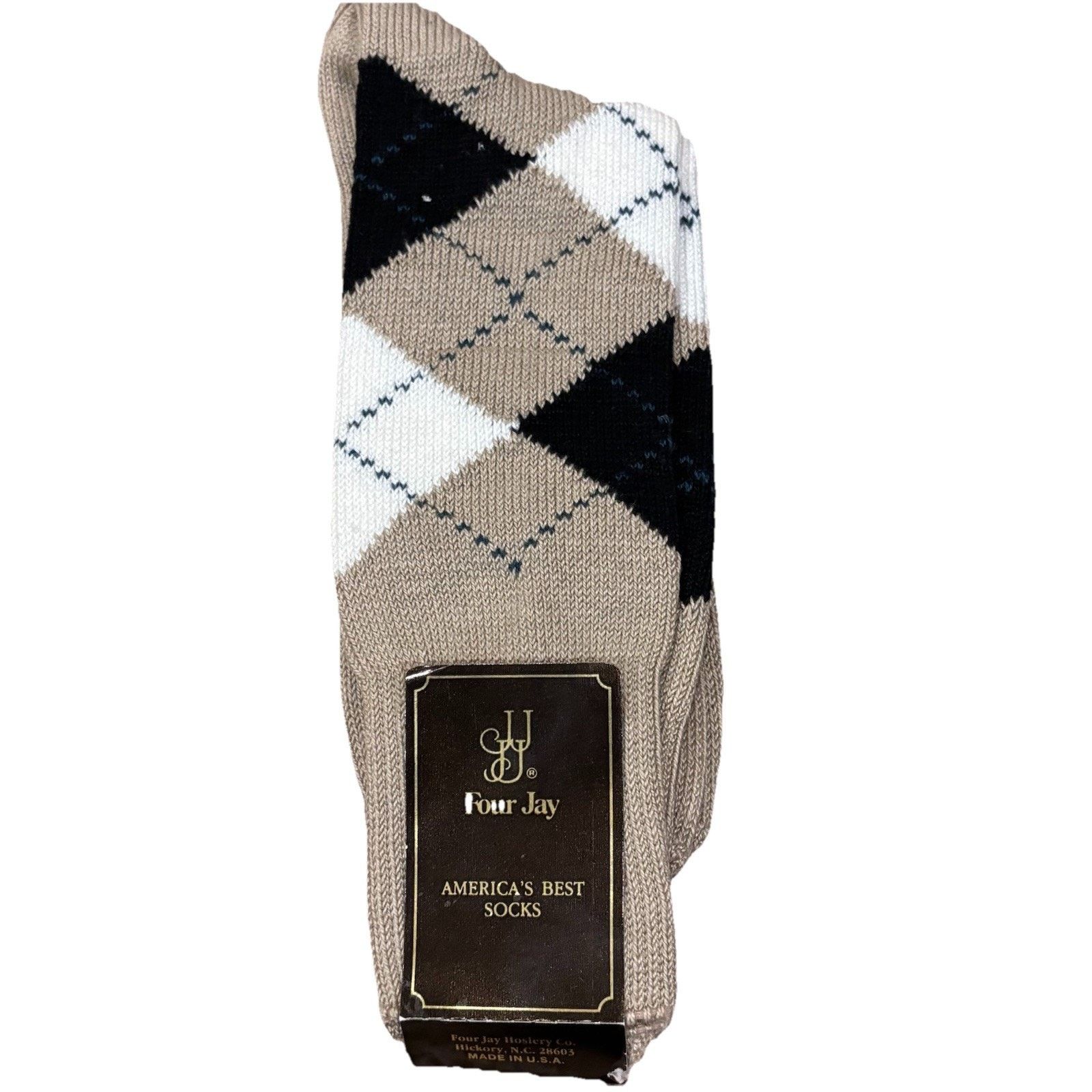 Other Deadstock Vintage Argyle Socks Tan Cotton Blend Cotton Blend Size ONE SIZE - 1 Thumbnail