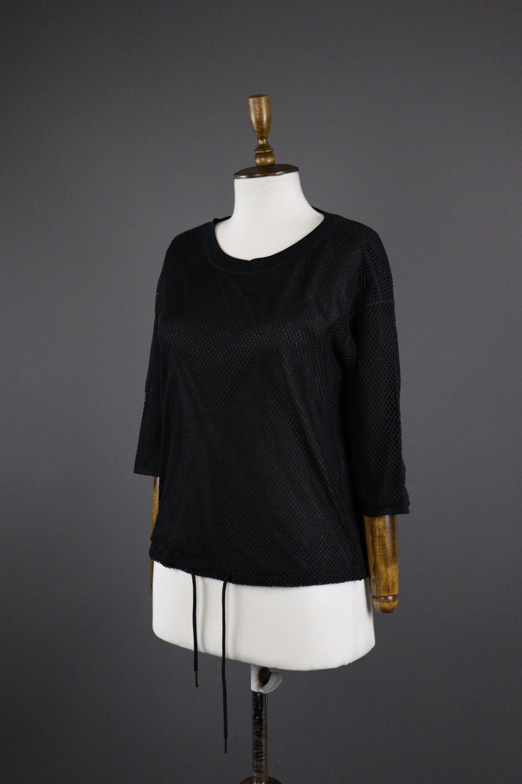 Designer Marc Cain Sports Black Crochet Knit Pullover Top Size 1 Size M / US 6-8 / IT 42-44 - 1 Thumbnail
