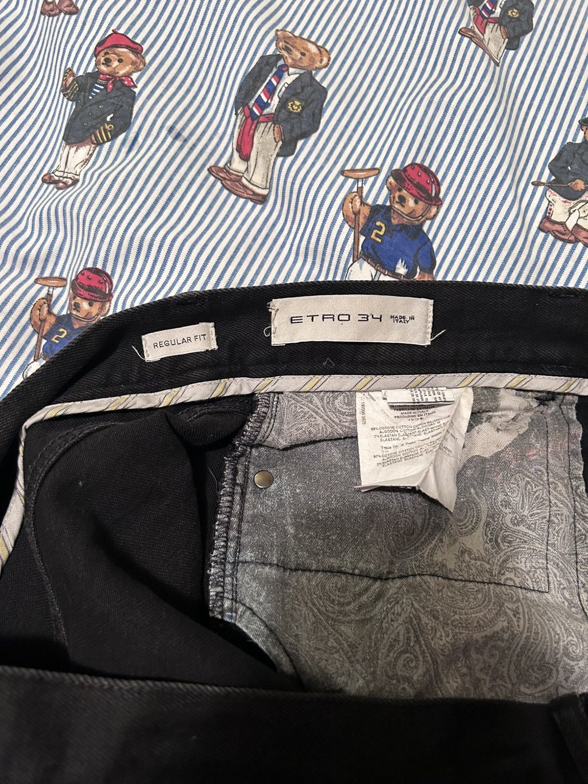 Etro Etro black regular fit jeans 34 waist mens Size US 34 / EU 50 - 3 Thumbnail