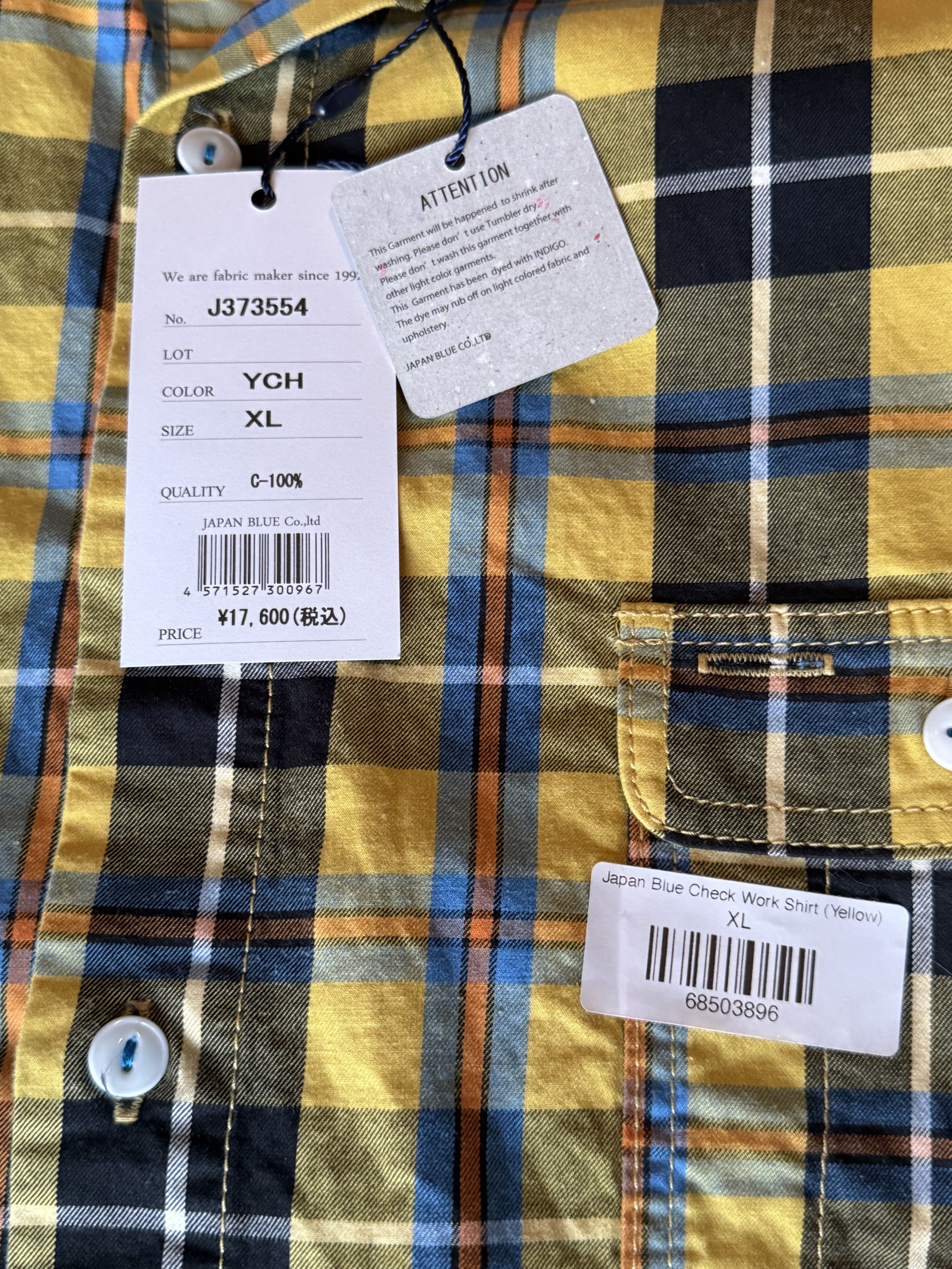Japan Blue Japan Blue Check Work Shirt Size US XL / EU 56 / 4 - 3 Thumbnail