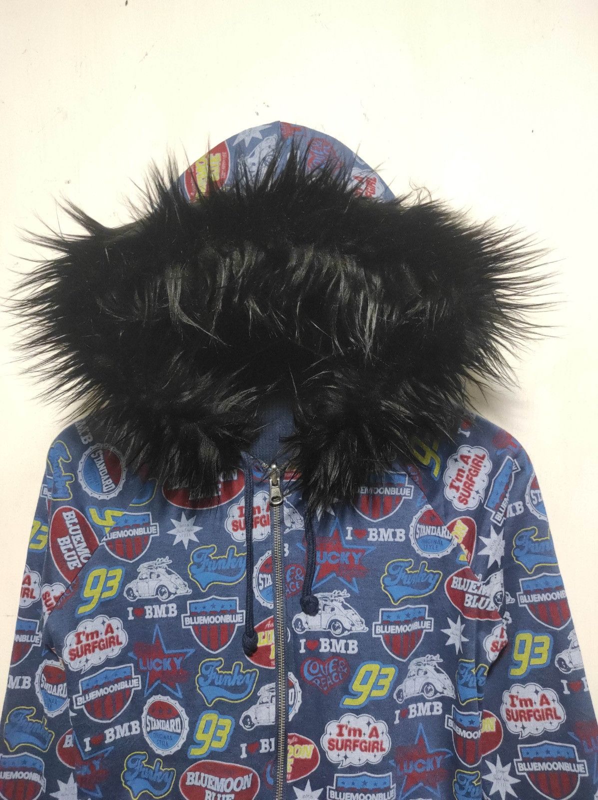 Japanese Brand Blue Moon Blue Reversibel zip Fur hoodie LGB ifsix style Size US XS / EU 42 / 0 - 4 Thumbnail