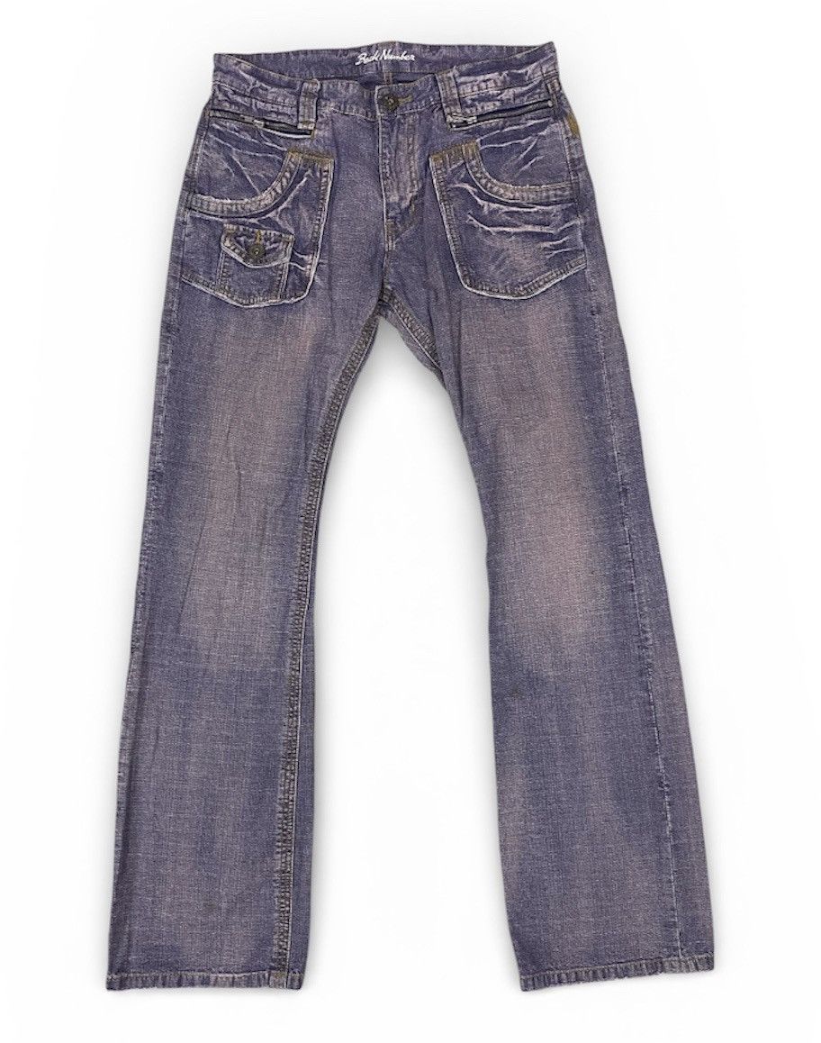 If Six Was Nine Back Number Vintage Wash Bootcut Denim Jeans Distressed Fade Size US 33 - 1 Thumbnail