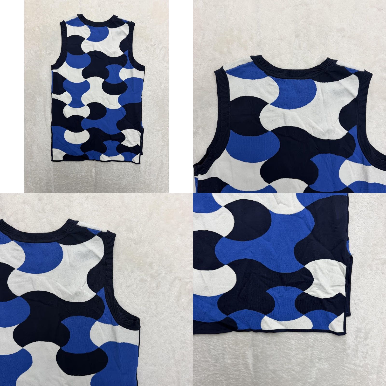 Vintage Tory Sport Sweater Vest Womens Large Geometric Sleeveless Crewneck Knit Vest, Blue, Regular Fit, Casual Size L / US 10 / IT 46 - 8 Thumbnail