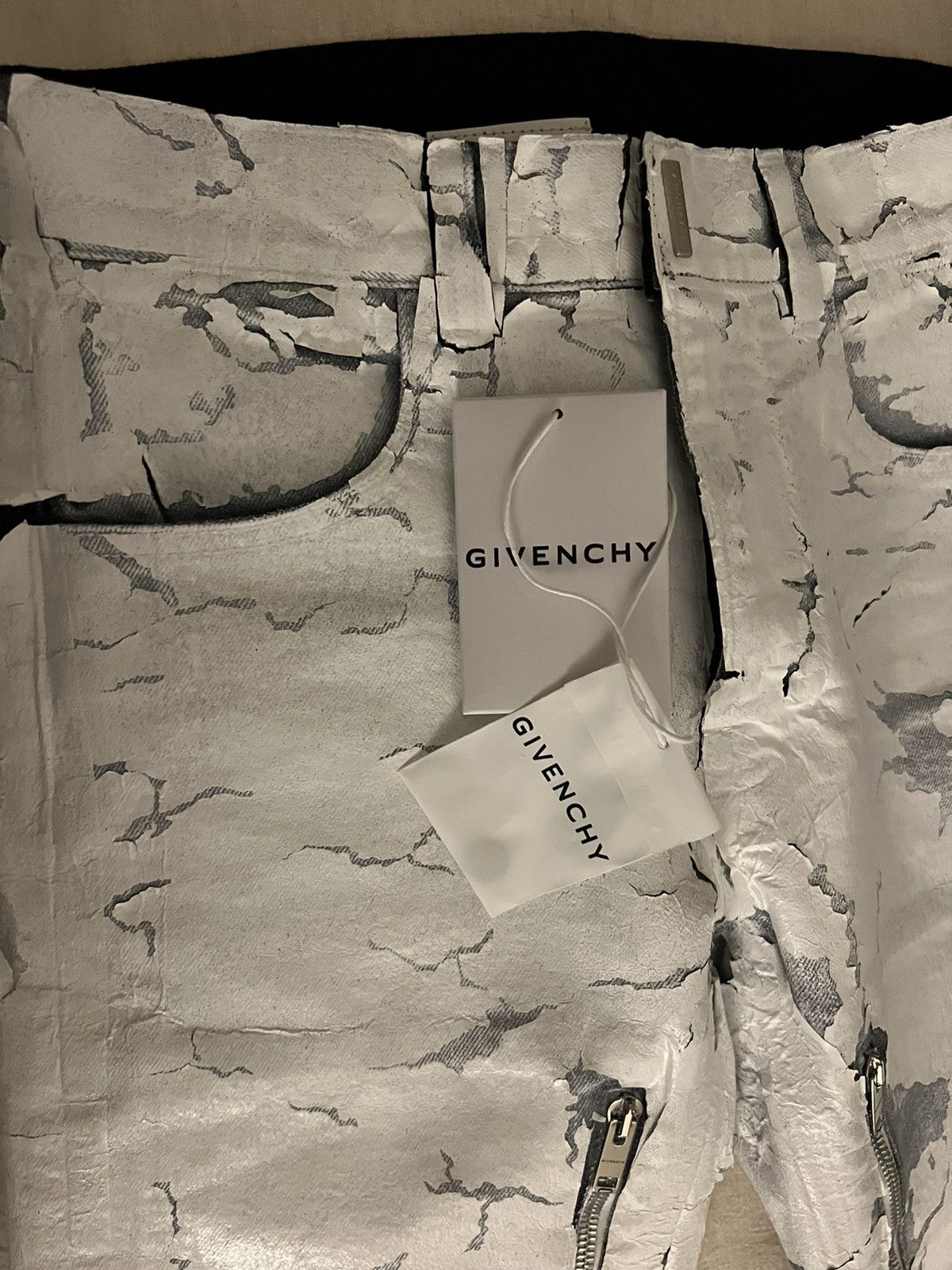 Givenchy × MMW Givenchy White Crackled Zip Jeans Size US 28 / EU 44 - 6 Thumbnail