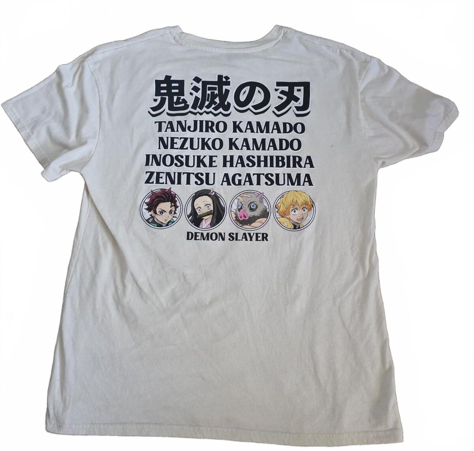 Other Demon Slayer Anime Graphic Tee T-Shirt Size Large L White Size ONE SIZE - 3 Thumbnail