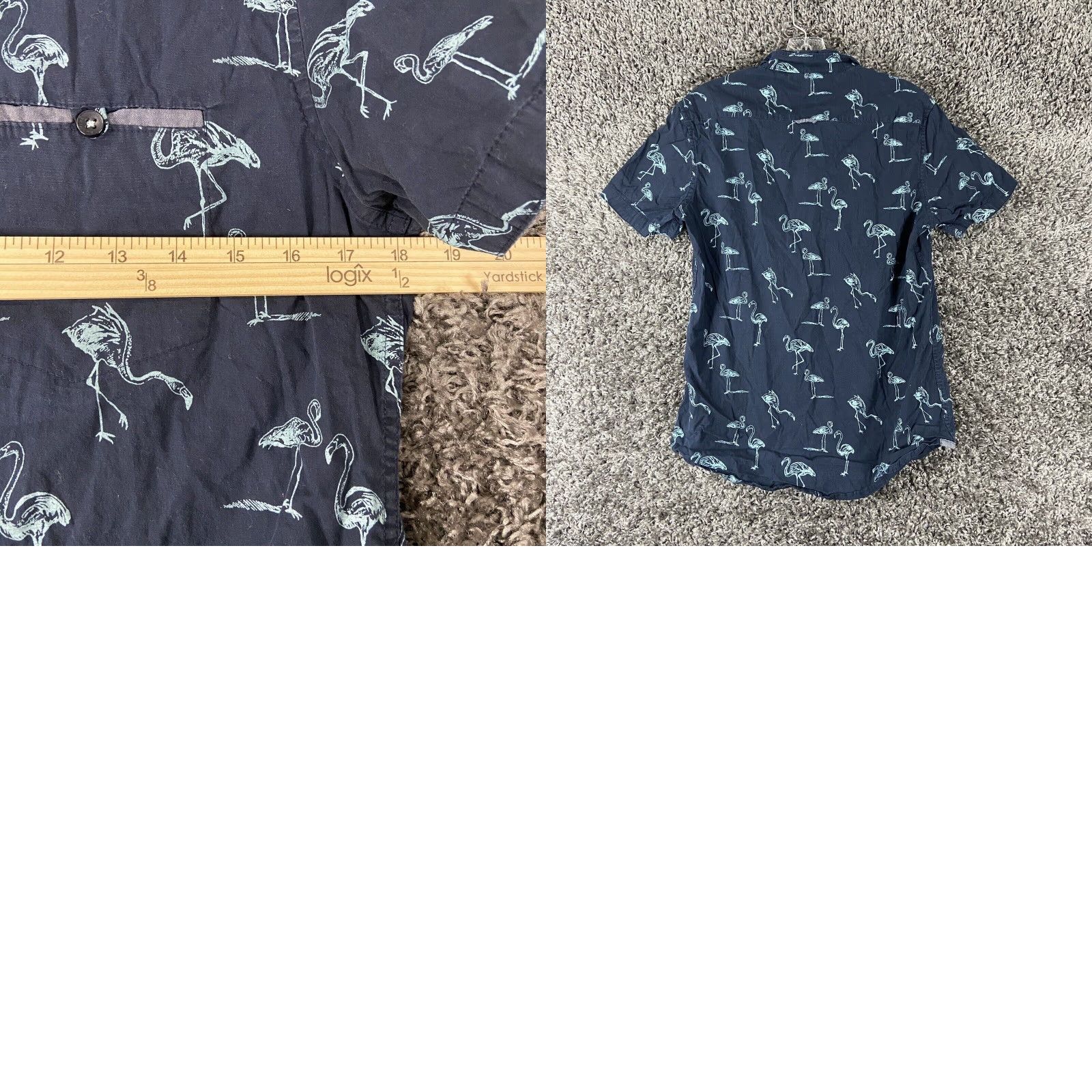 Vintage VINTAGE Sunrise Kingdom Button-Up Shirt Blue Flamingo Short Sleeve Men S Small Size US 29 - 8 Thumbnail
