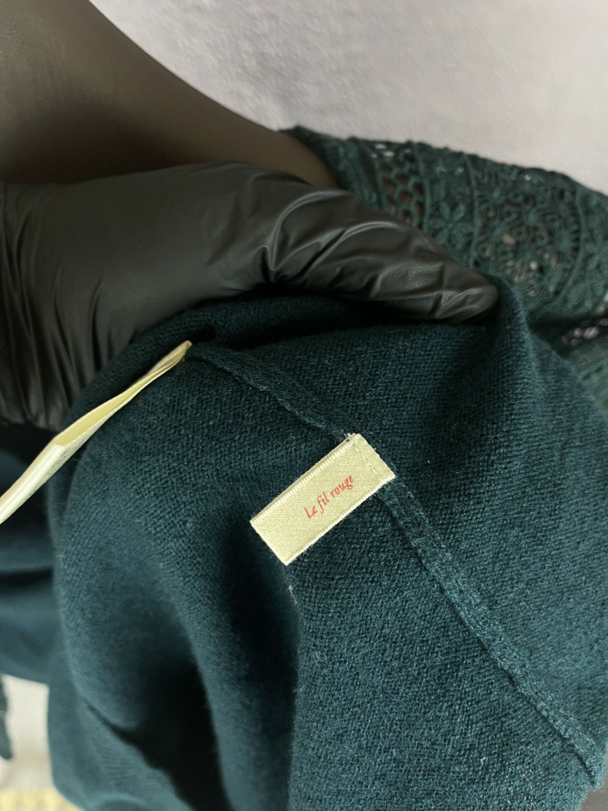 Sezane Sezane Sweater blue Green Lace Sleeves Wool Cashmere V-neck Size S / US 4 / IT 40 - 10 Thumbnail