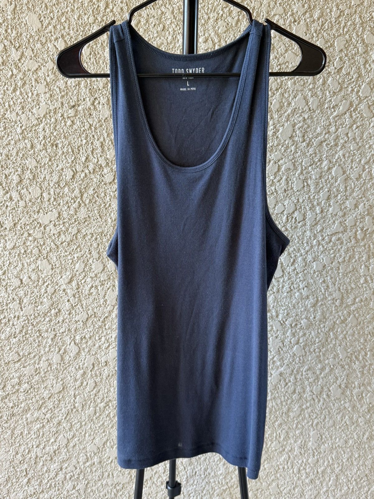 Todd Snyder Ribbed tank top in navy Size US L / EU 52-54 / 3 - 1 Thumbnail