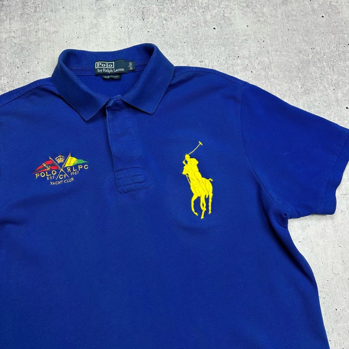 Polo Ralph Lauren × Vintage Polo Ralph Lauren Big Pony Yacht Club #3 polo t shirt blue Size US L / EU 52-54 / 3 - 5 Thumbnail