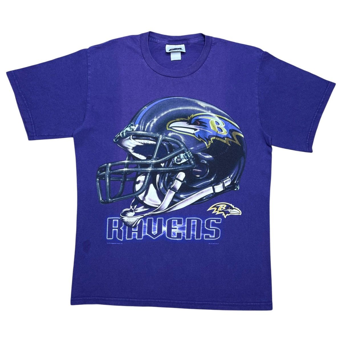 NFL Vintage 2001 NFL Baltimore Ravens Helmet 3D Spell Out Tee Size US L / EU 52-54 / 3 - 1 Thumbnail