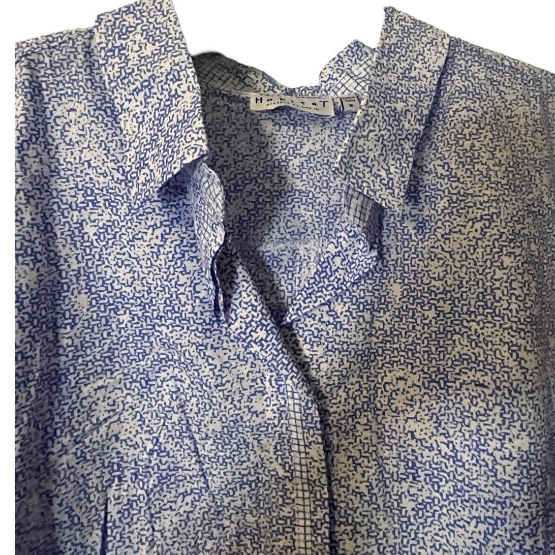 Habitat Habitat Clothes To Live In white blue button down Sz S 18328 Size S / US 4 / IT 40 - 5 Thumbnail