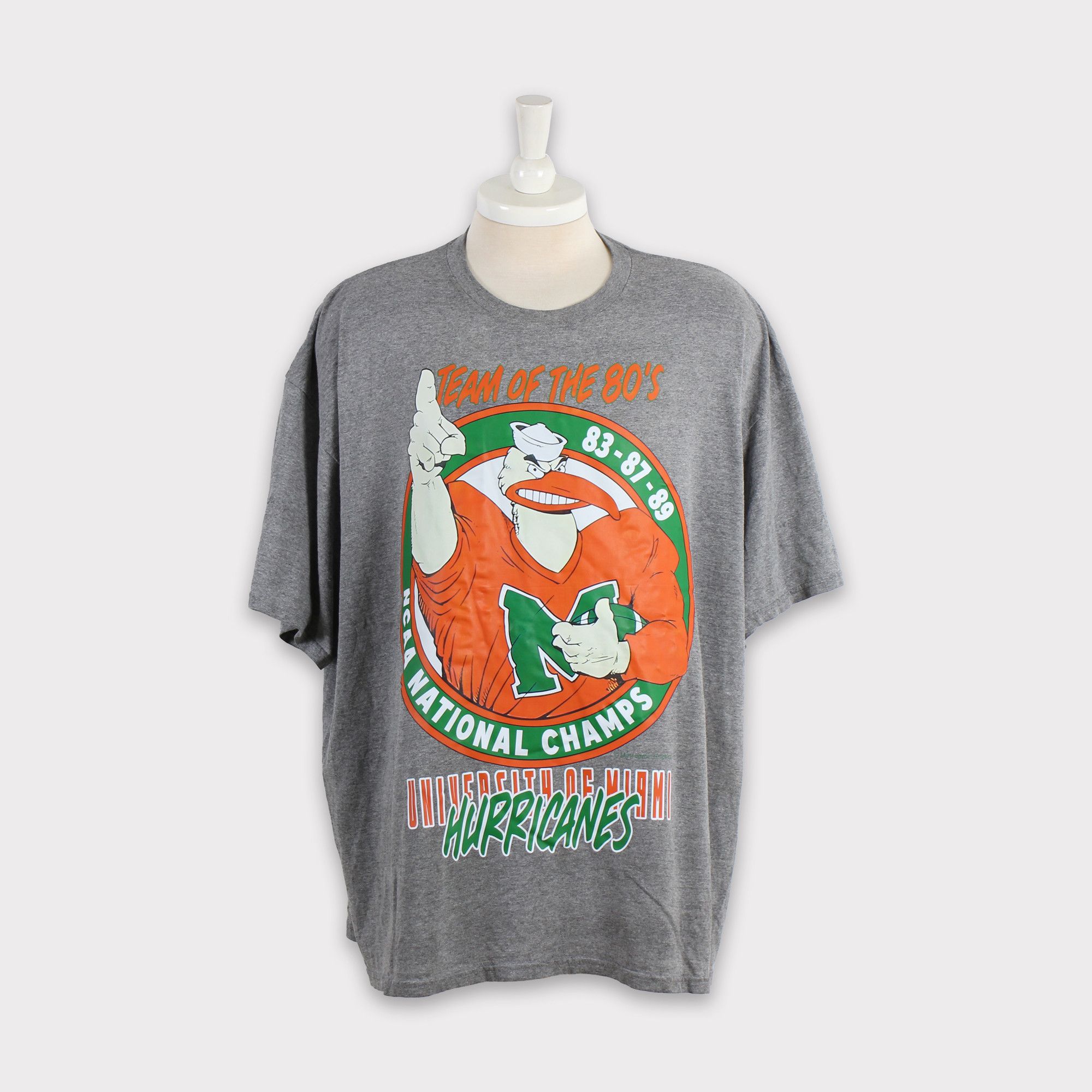 image of American College x Collegiate Vintage 90's Miami Hurricanes Hoodie/sweatshirt/shirt/gift in Grey (S