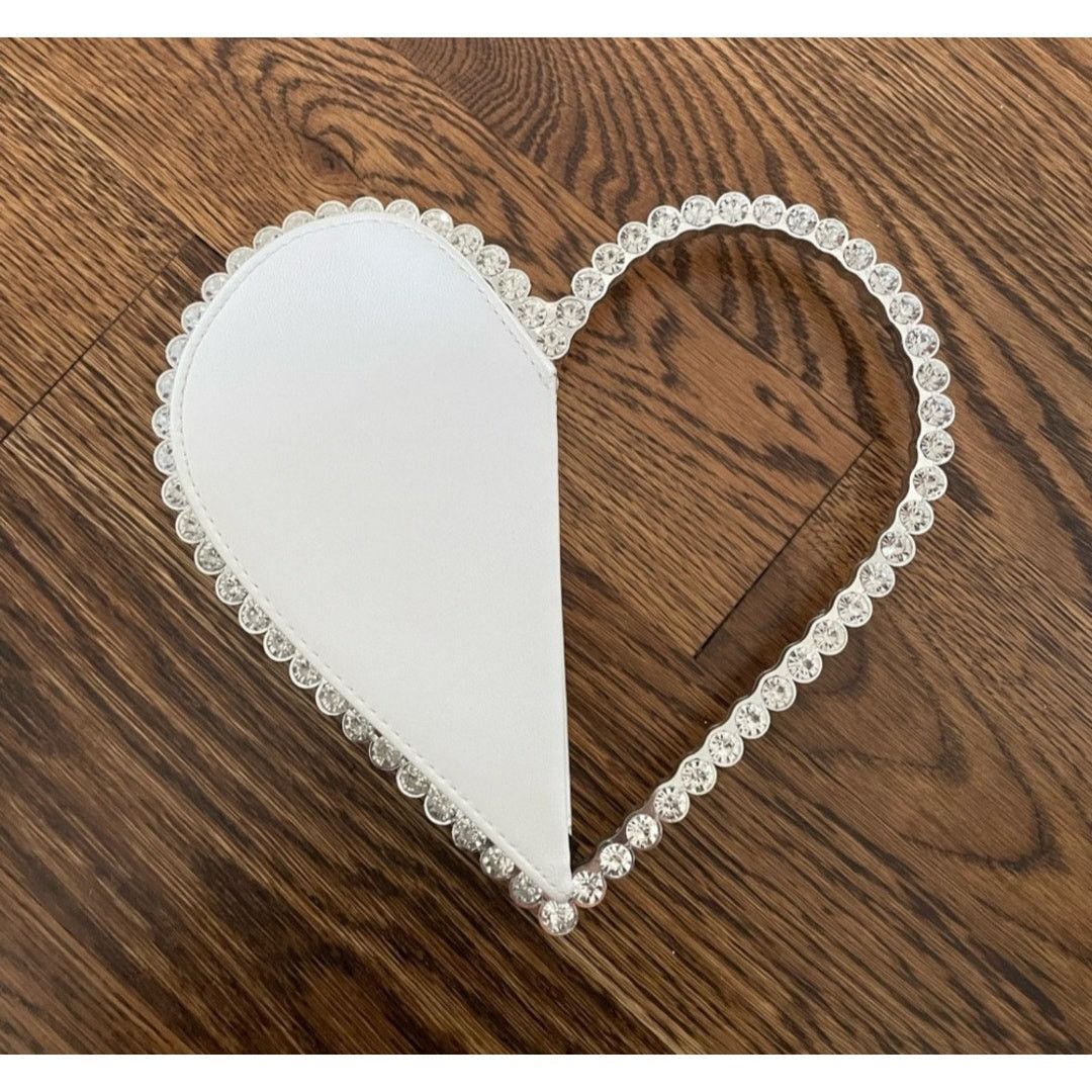 Other SHLKNKLE Clutch Bag, Heart Rhinestone Clutch Purse Handbag Size ONE SIZE - 1 Thumbnail