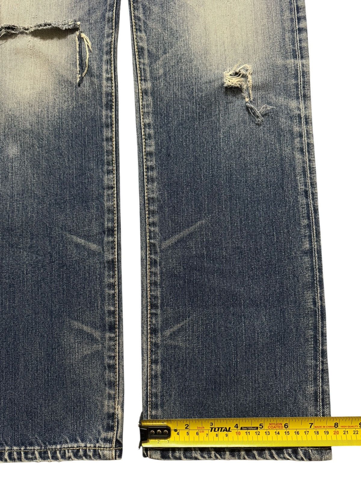 Edwin Vintage 90s Japan Edwin XV Blue Faded Wash Distress Straight Size US 31 - 14 Thumbnail