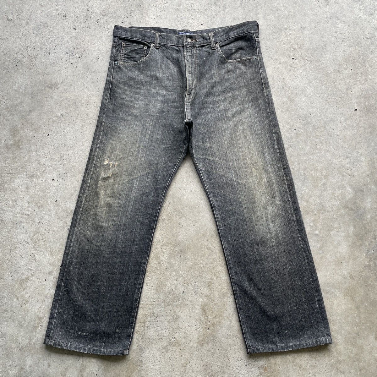 Japanese Brand W39x30💥 Vintage Villand Japan Black Faded Denim Jeans Pants Size US 39 - 1 Thumbnail