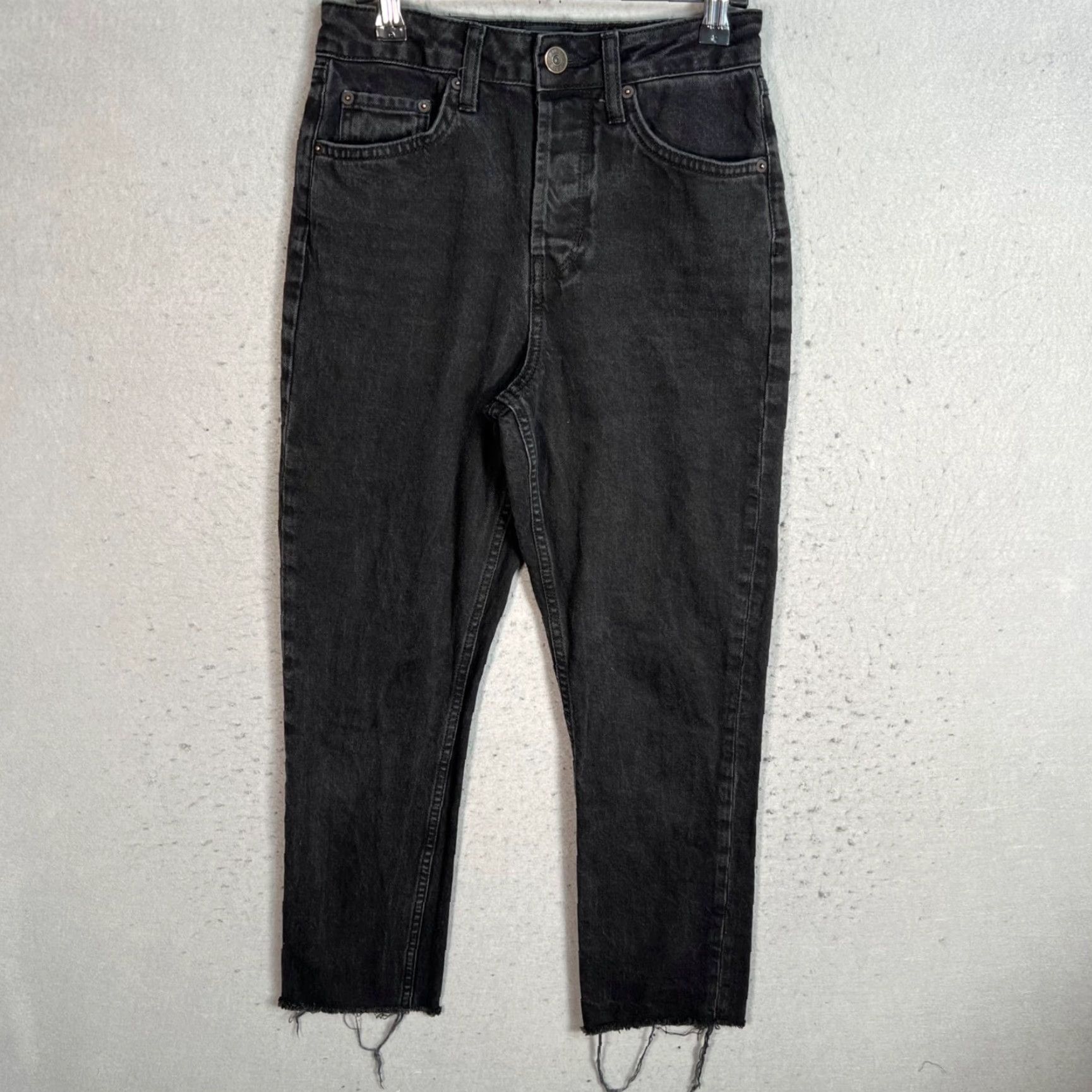Bdg BDG Urban Outfitters Dillon Black High-Rise Distressed Jeans 26 x 32 Womens Denim Button 5-Pocket Distressed Jeans Size 26" / US 2 / IT 38 - 2 Thumbnail