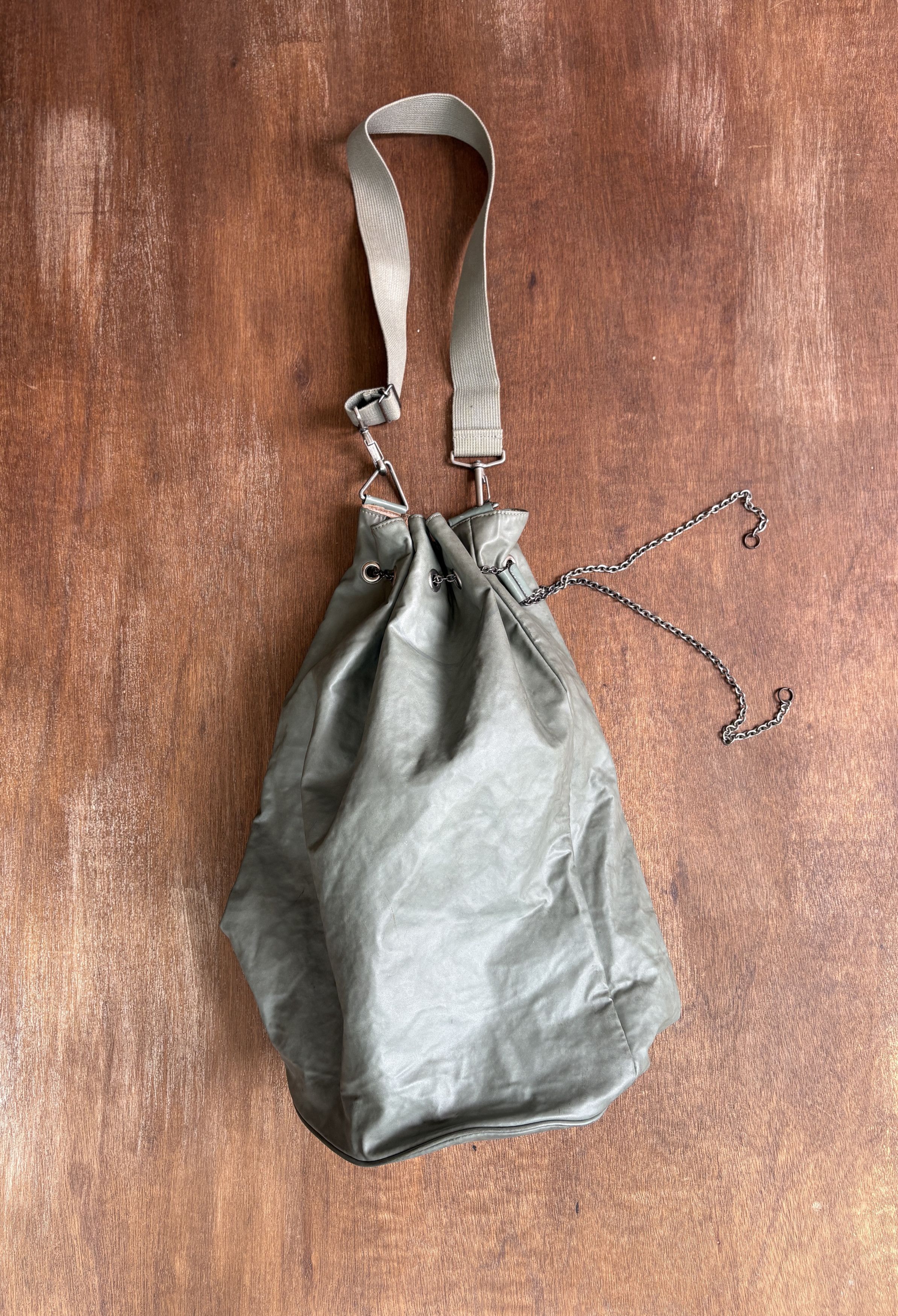 Jean Paul Gaultier Jpg Barrel Chain Shoulder Bag in Grey, Men's