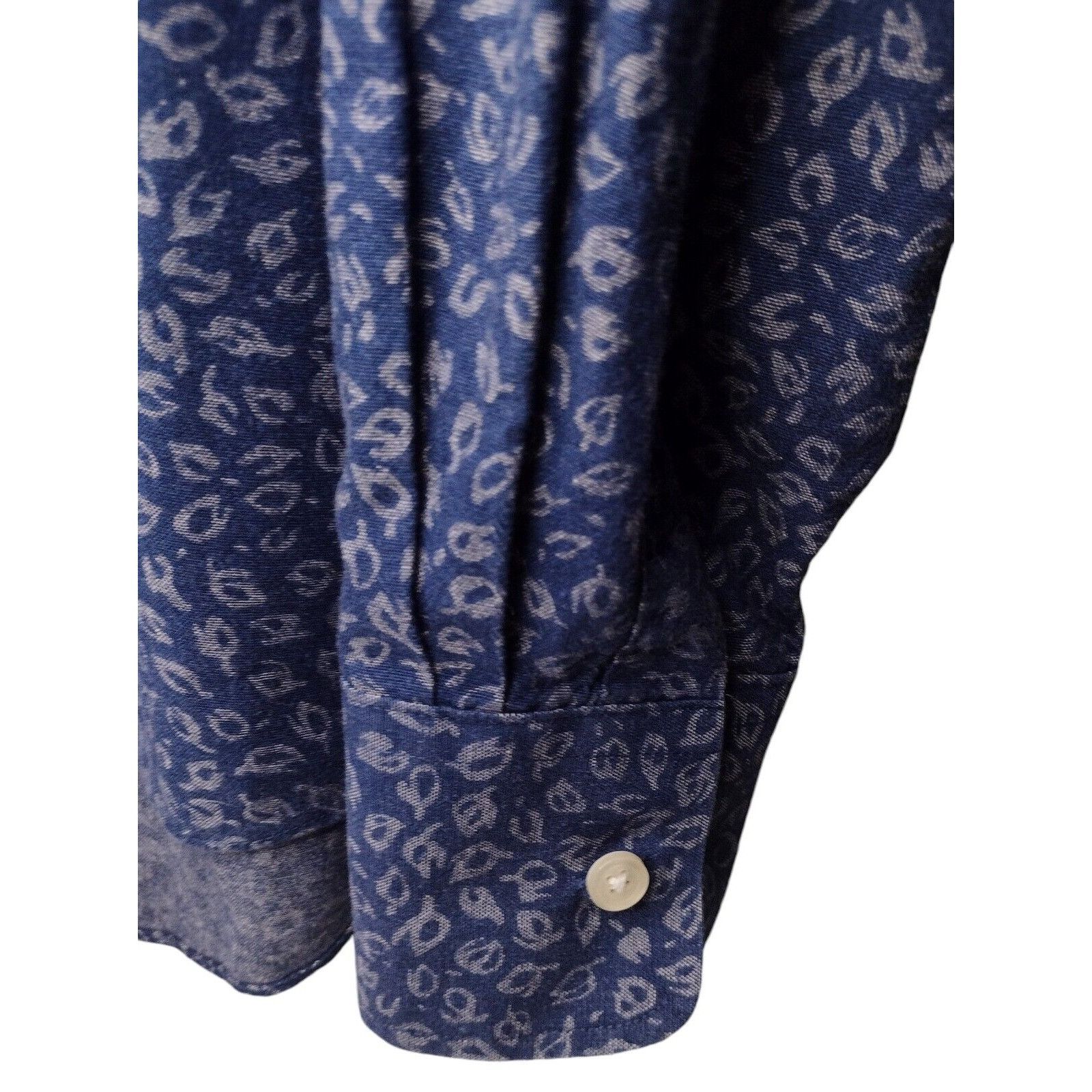 Charles Tyrwhitt Charles Trywhitt Slim Fit Button Shirt Size L Leaf Print Blu Size US L / EU 52-54 / 3 - 3 Thumbnail