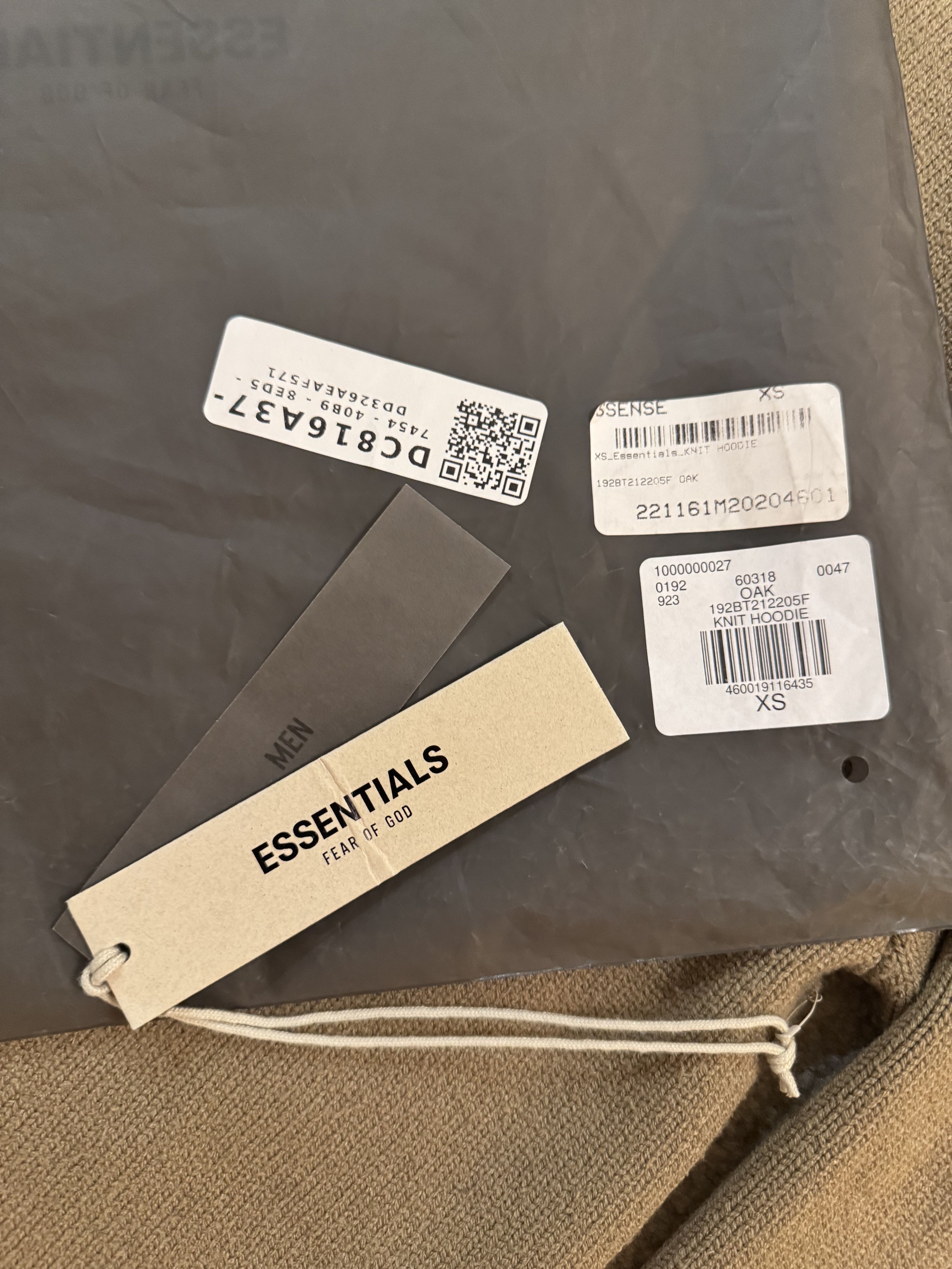 Fear of God Fear of God Essentials Knit Hoodie “Oak” Size US XS / EU 42 / 0 - 3 Thumbnail
