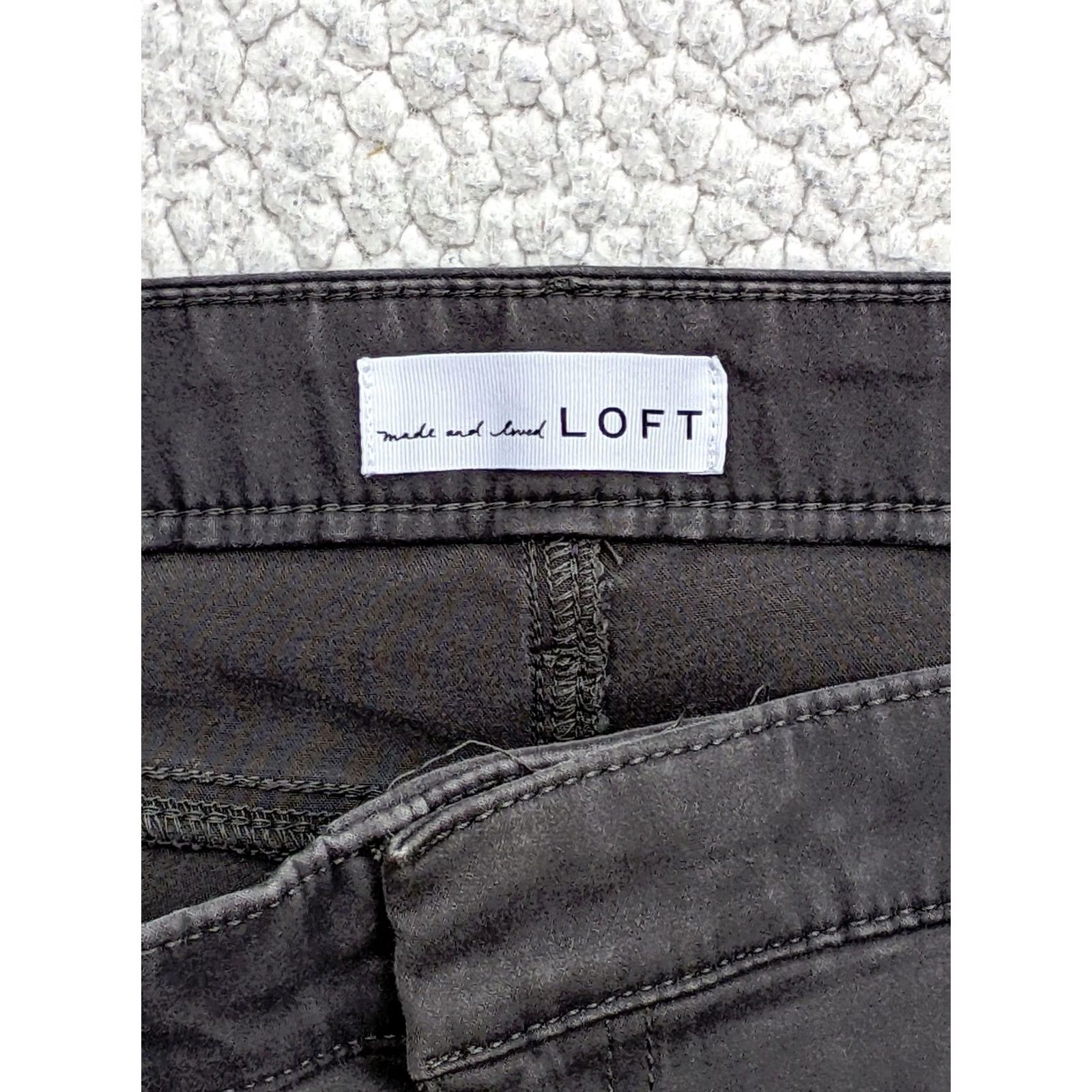 Loft LOFT Sailor Button Skinny Womens 12 Gray High Rise Jeans Denim Dark Wash Stretch Zip Fly Trousers Women Pants Jeans 27.5 Inseam Size 25" / US 0 / IT 36 - 5 Thumbnail