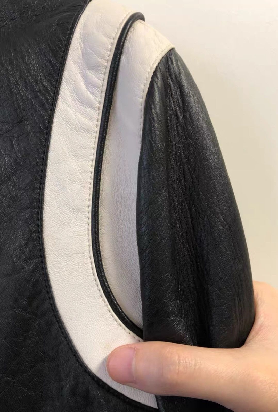 Saint Laurent Paris Saint Laurent Full Leather Black & White Varsity Jacket Size US S / EU 44-46 / 1 - 3 Thumbnail