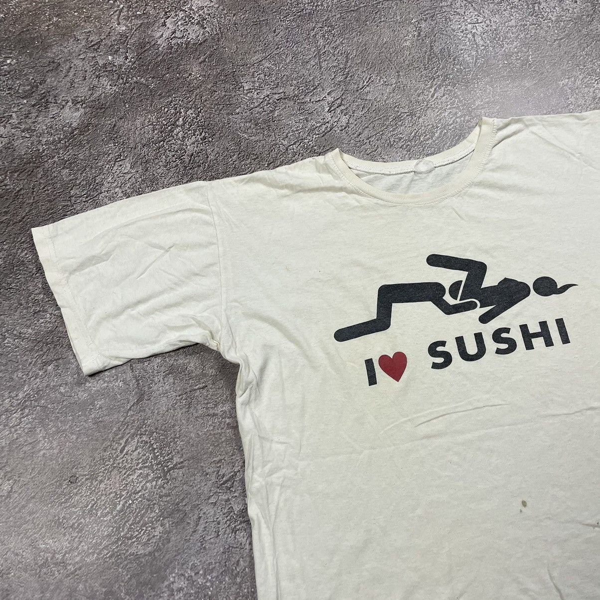 Vintage Vintage Y2K Sushi Graphic Tee Cream Oversized Grunge Faded L Size US L / EU 52-54 / 3 - 3 Thumbnail