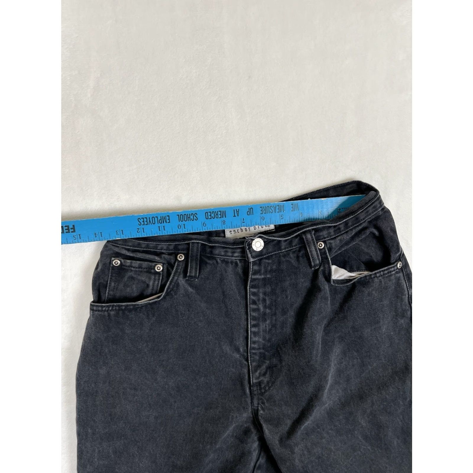Anchor Blue VINTAGE Anchor Blue Black Denim Jeans Women’s Size 9 Mom High Waisted Tapered 90s Grunge USA Mens? Girls? Wait. Size 30" / US 8 / IT 44 - 4 Thumbnail