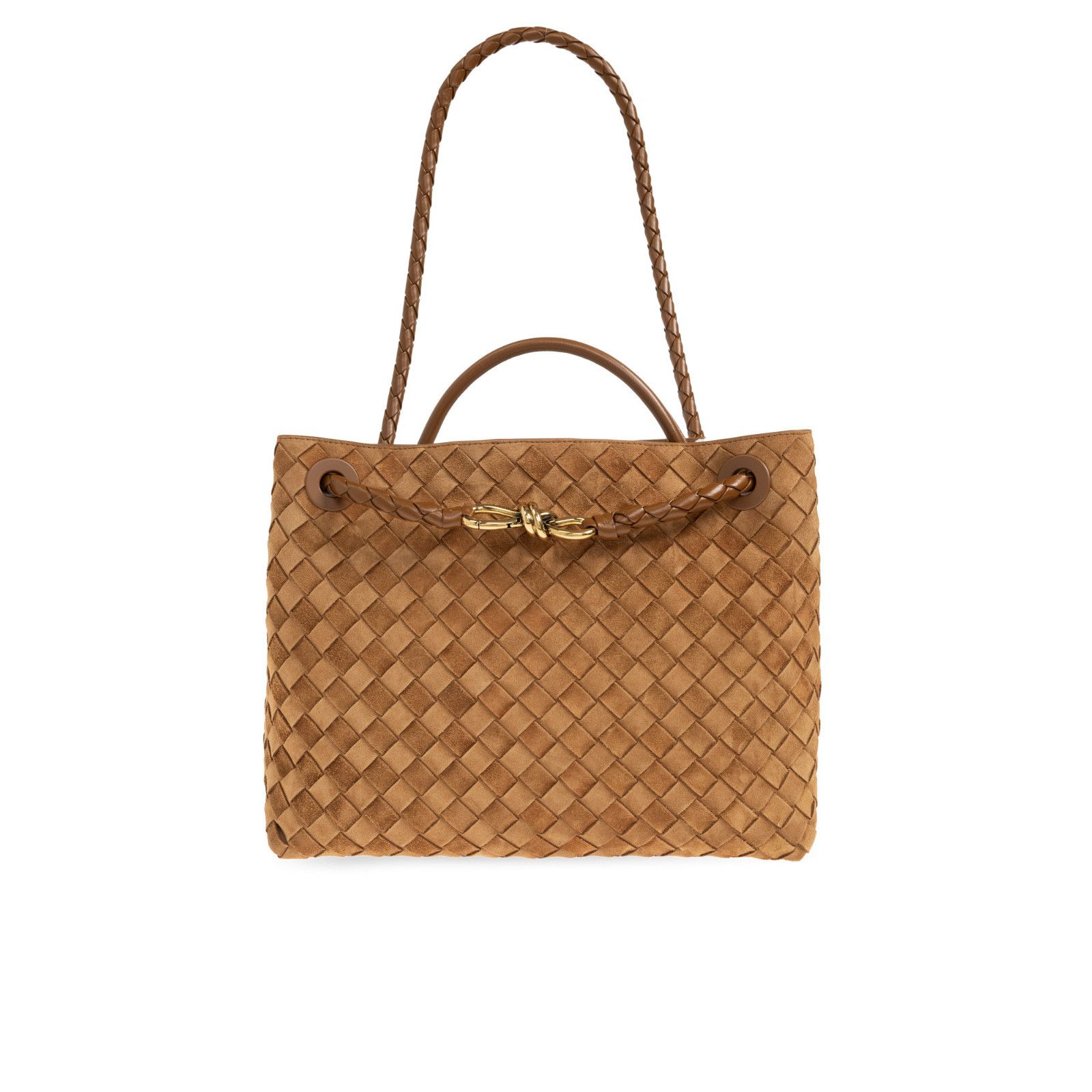 Bottega Veneta BOTTEGA VENETA Andiamo Medium $5700 Amber Suede Top Handle B Size ONE SIZE - 1 Thumbnail