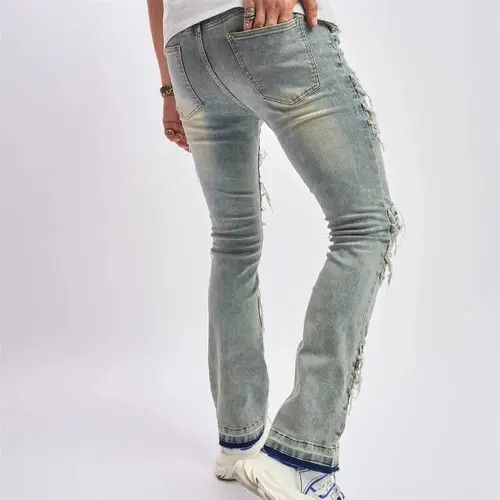 Japanese Brand Stylish Loose Ripped Patch Jeans Pant Size US 29 - 3 Thumbnail