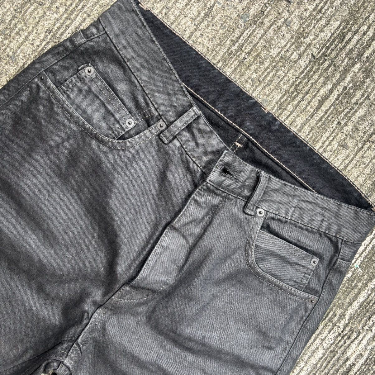 Rick Owens Drkshdw Rick Owens DRKSHDW Detroit Black Wax Cropped Cut Jeans Size US 31 - 11 Thumbnail