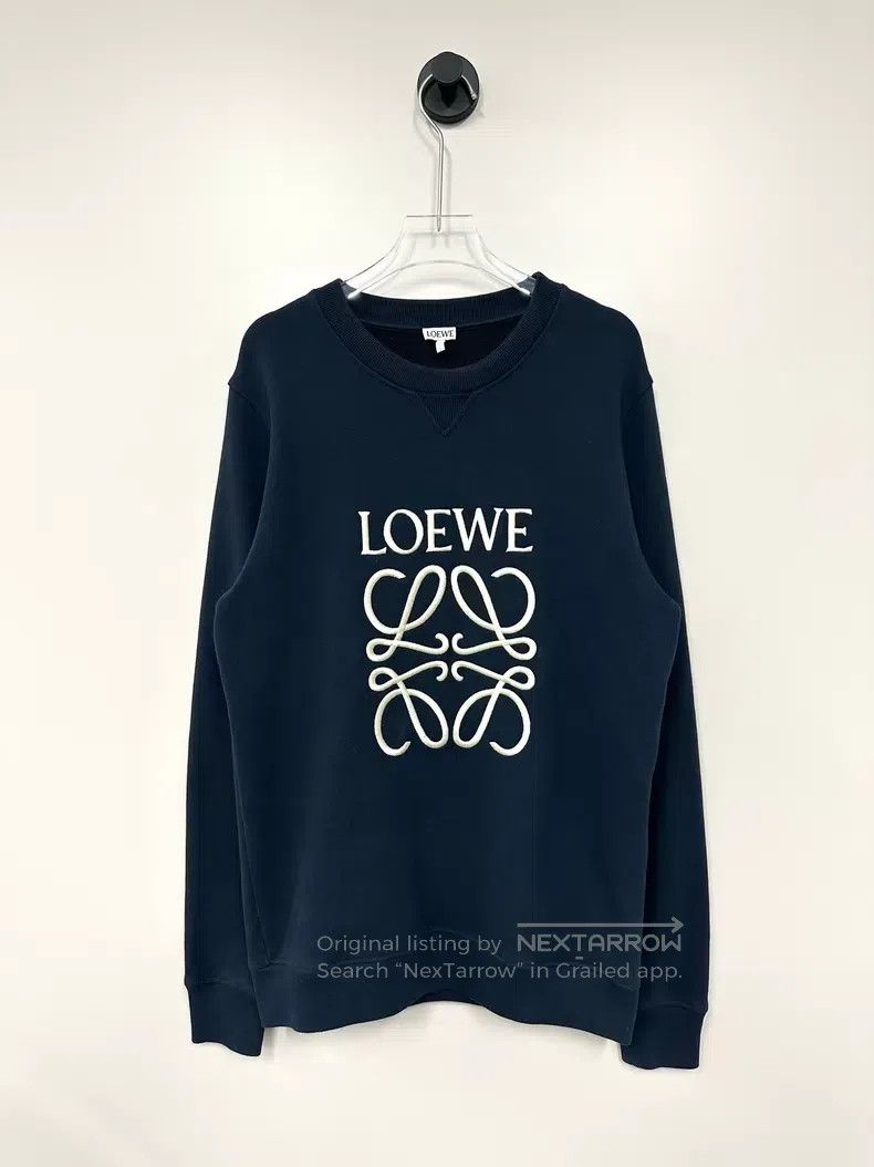 Loewe Loewe Navy Blue Embroidered Letter Logo Sweatshirt Size M / US 6-8 / IT 42-44 - 1 Thumbnail
