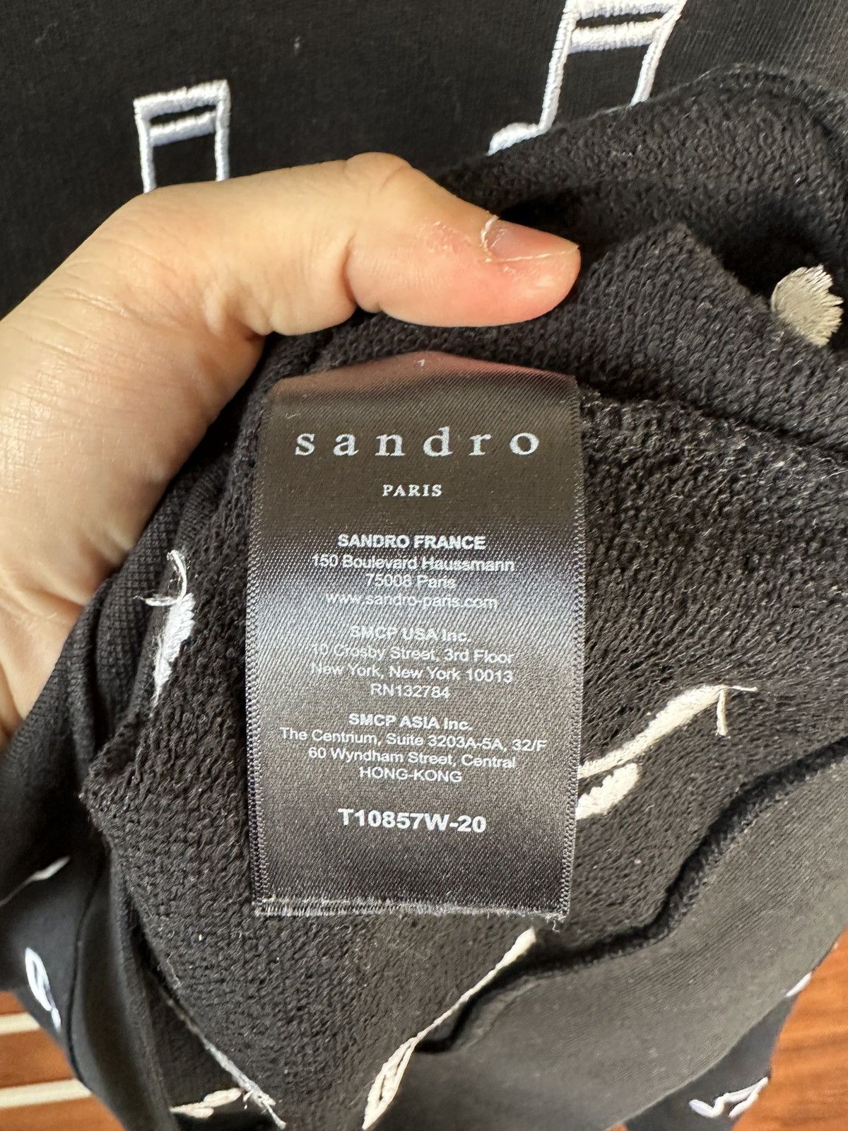 Sandro Black note sweatshirt Sandro Paris Size US M / EU 48-50 / 2 - 5 Thumbnail