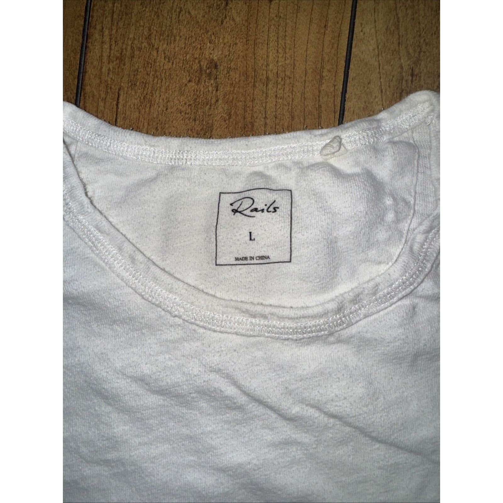 Rails Rails Men’s White Textured T-Shirt L 20x25 Premium Basics Size US L / EU 52-54 / 3 - 5 Thumbnail