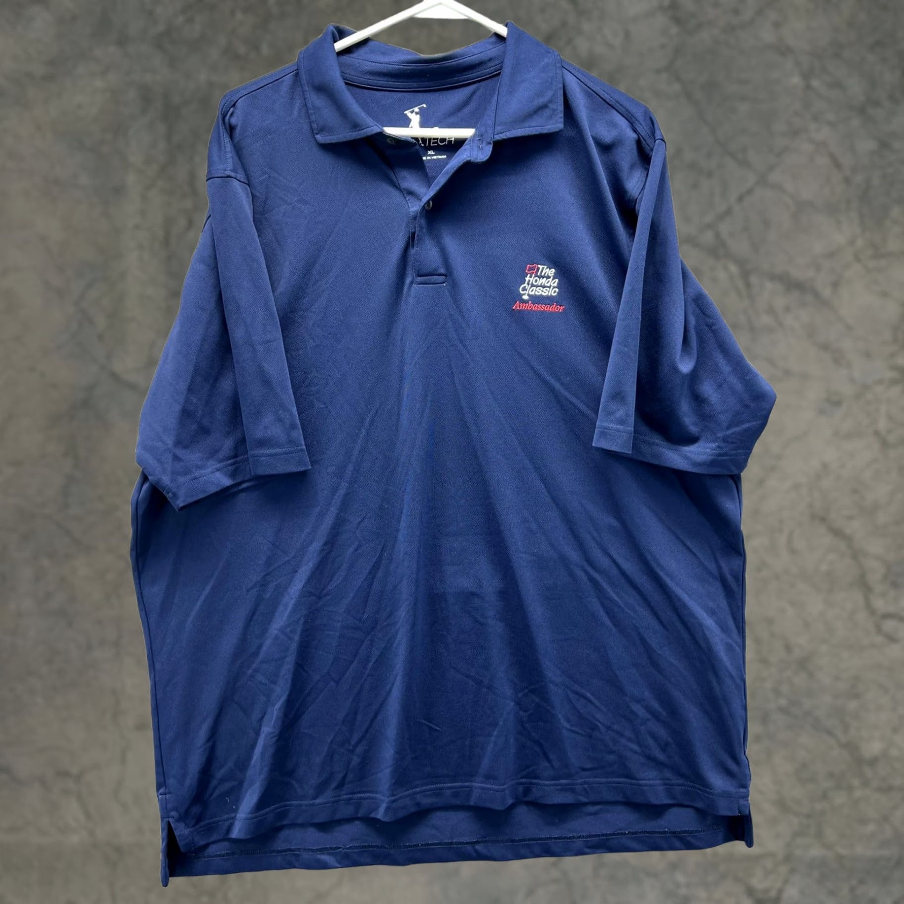 Vintage F&G Tech Polo Shirt Mens XL Blue Solid Honda Classic Golf Performance Ambassador Shirt Size US XL / EU 56 / 4 - 1 Thumbnail