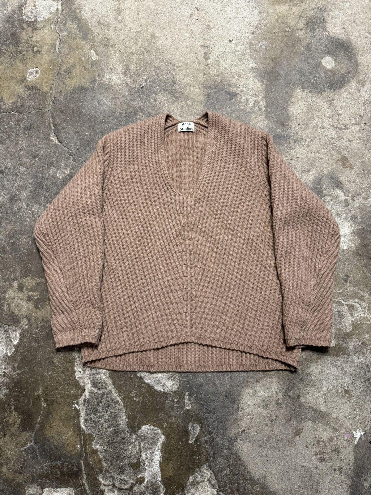 Acne Studios ACNE STUDIOS Deborah Brown Wool Knit Pullover Sweatshirt |  Grailed