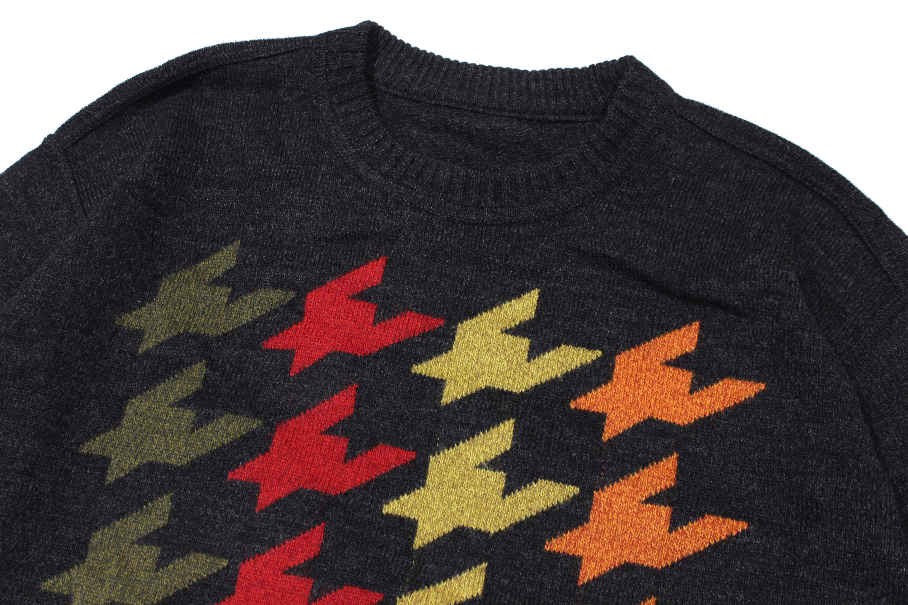 Carlo Colucci × Vintage 90S Pattern Wool Acryl Knit Sweater Size US L / EU 52-54 / 3 - 3 Thumbnail
