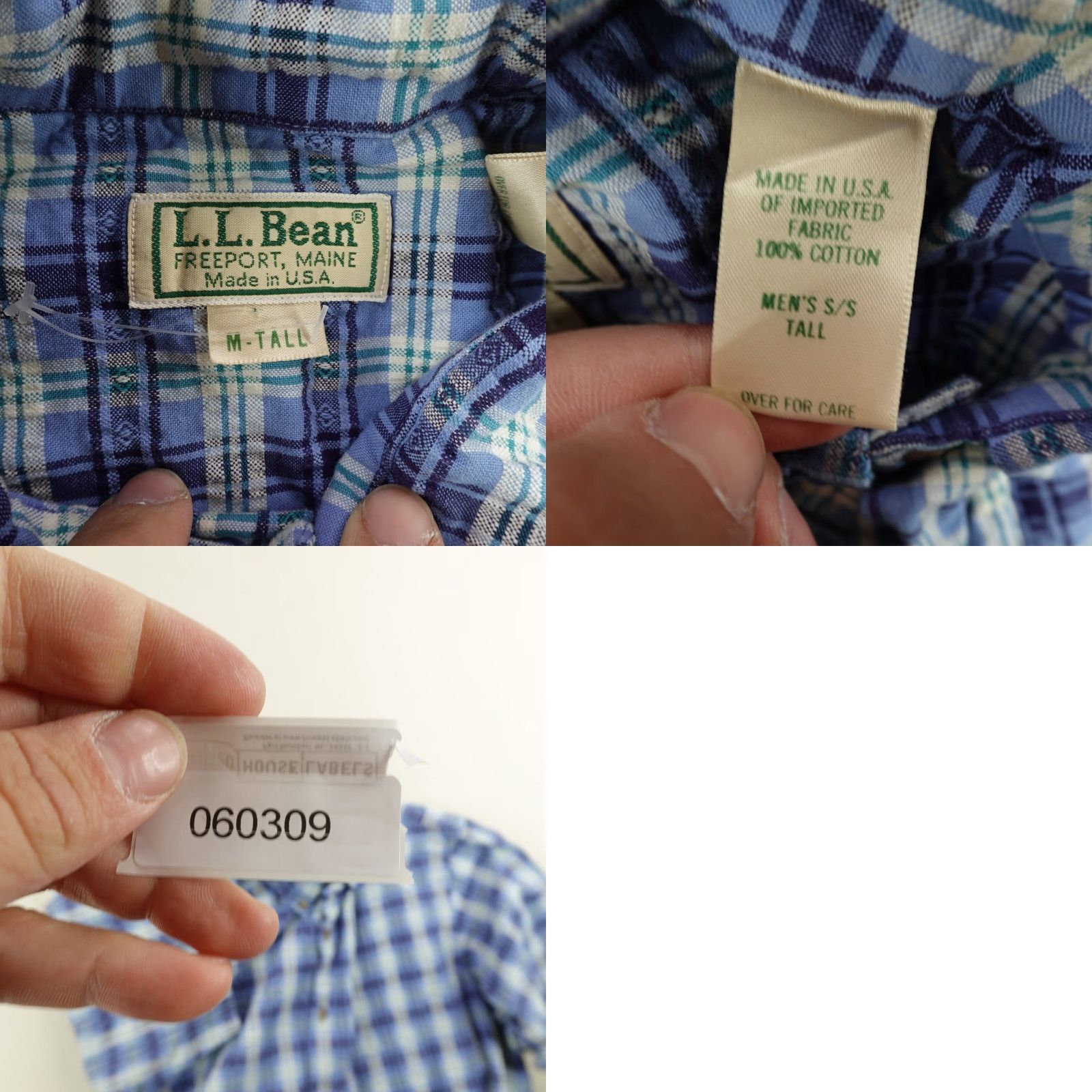 Vintage VINTAGE L.L. Bean Button-Up Shirt Mens Medium Tall Blue Plaid 90s Casual Workwear Size US M / EU 48-50 / 2 - 8 Thumbnail