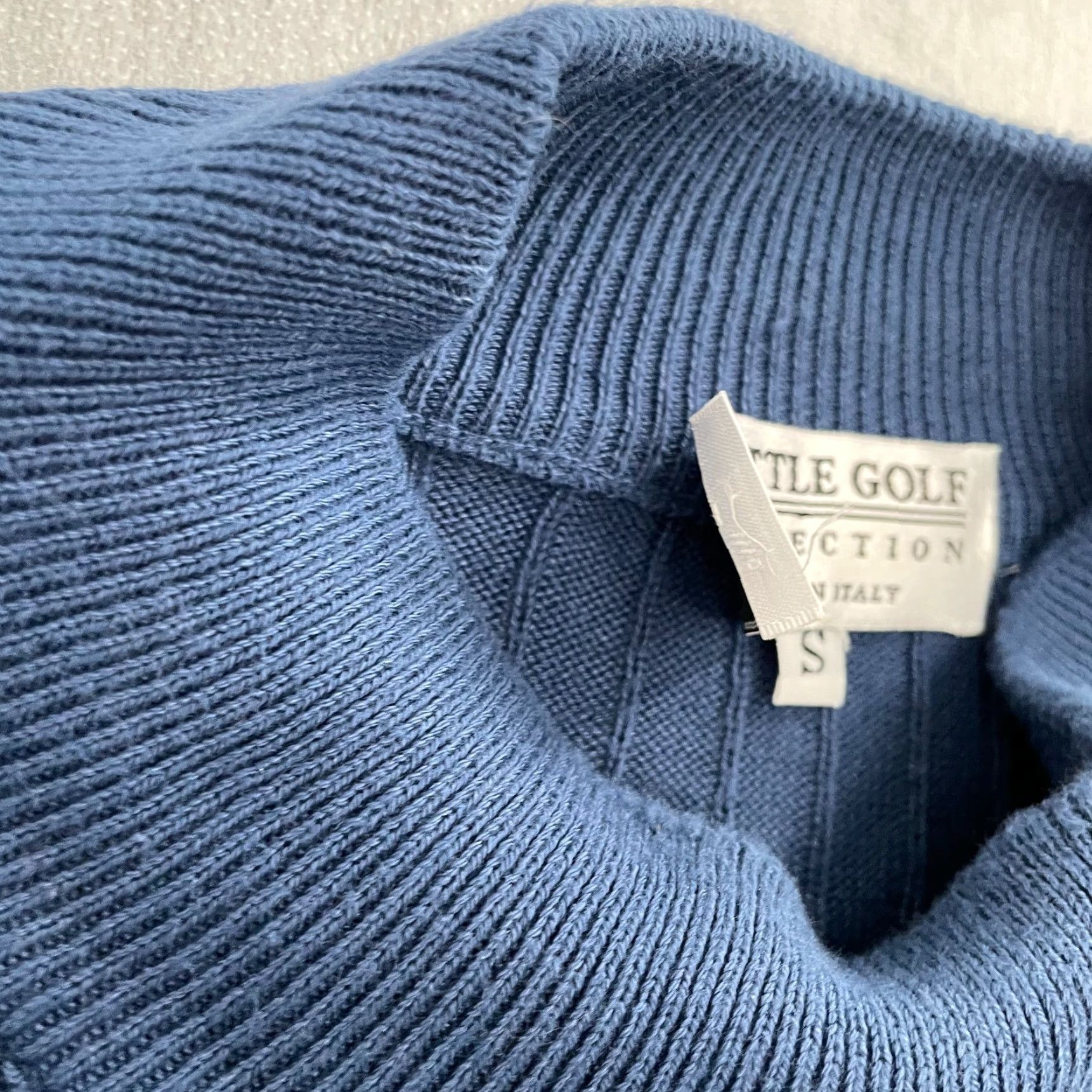 Vintage VINTAGE Tuttle Golf Sweater Shirt Adult Small Blue Stripe Cotton Rayon Italy Mens S Size US S / EU 44-46 / 1 - 6 Thumbnail