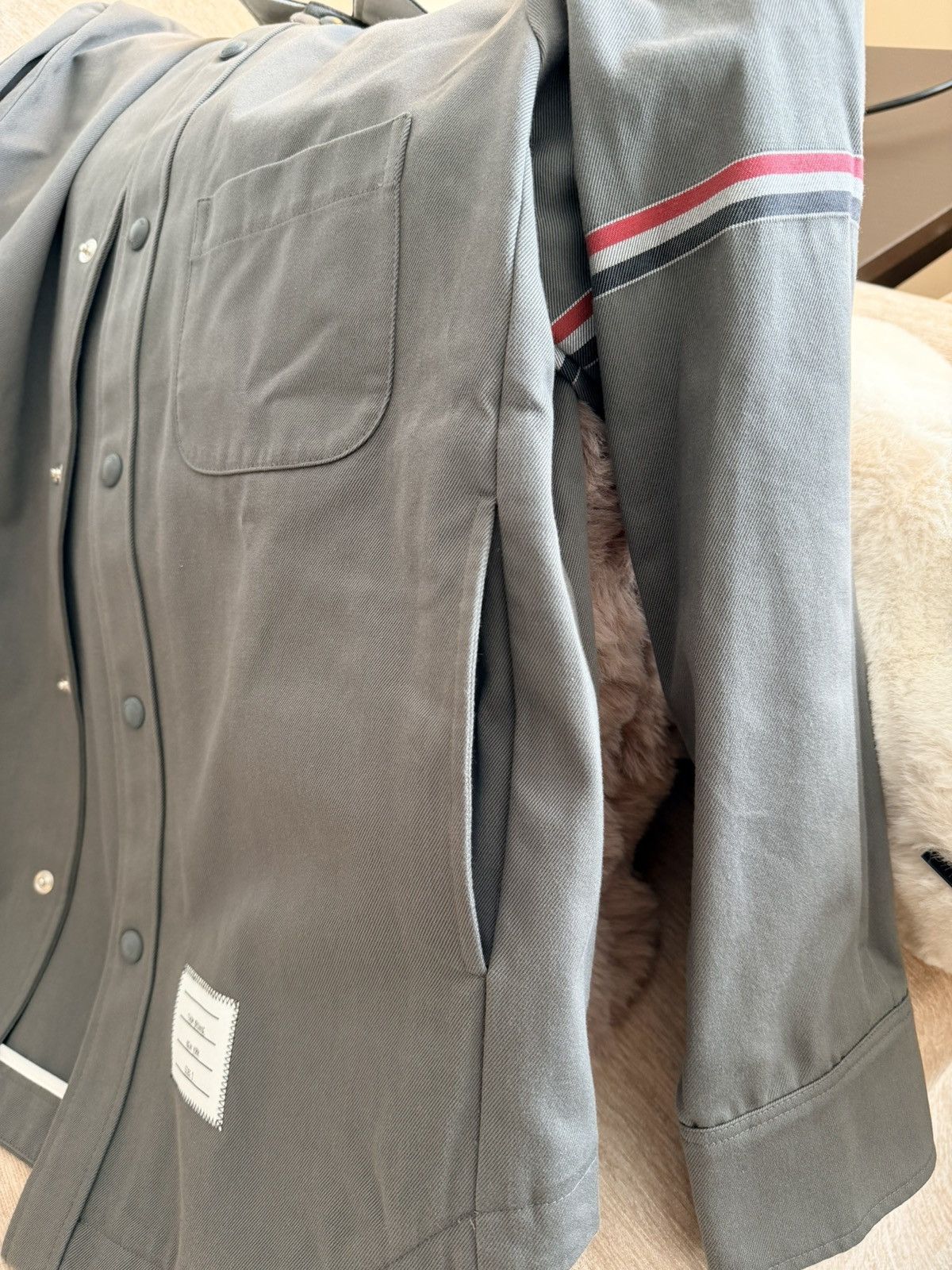 Thom Browne Thom Browne Stripe Twill Snap Front Shirt Jacket Size US M / EU 48-50 / 2 - 4 Thumbnail