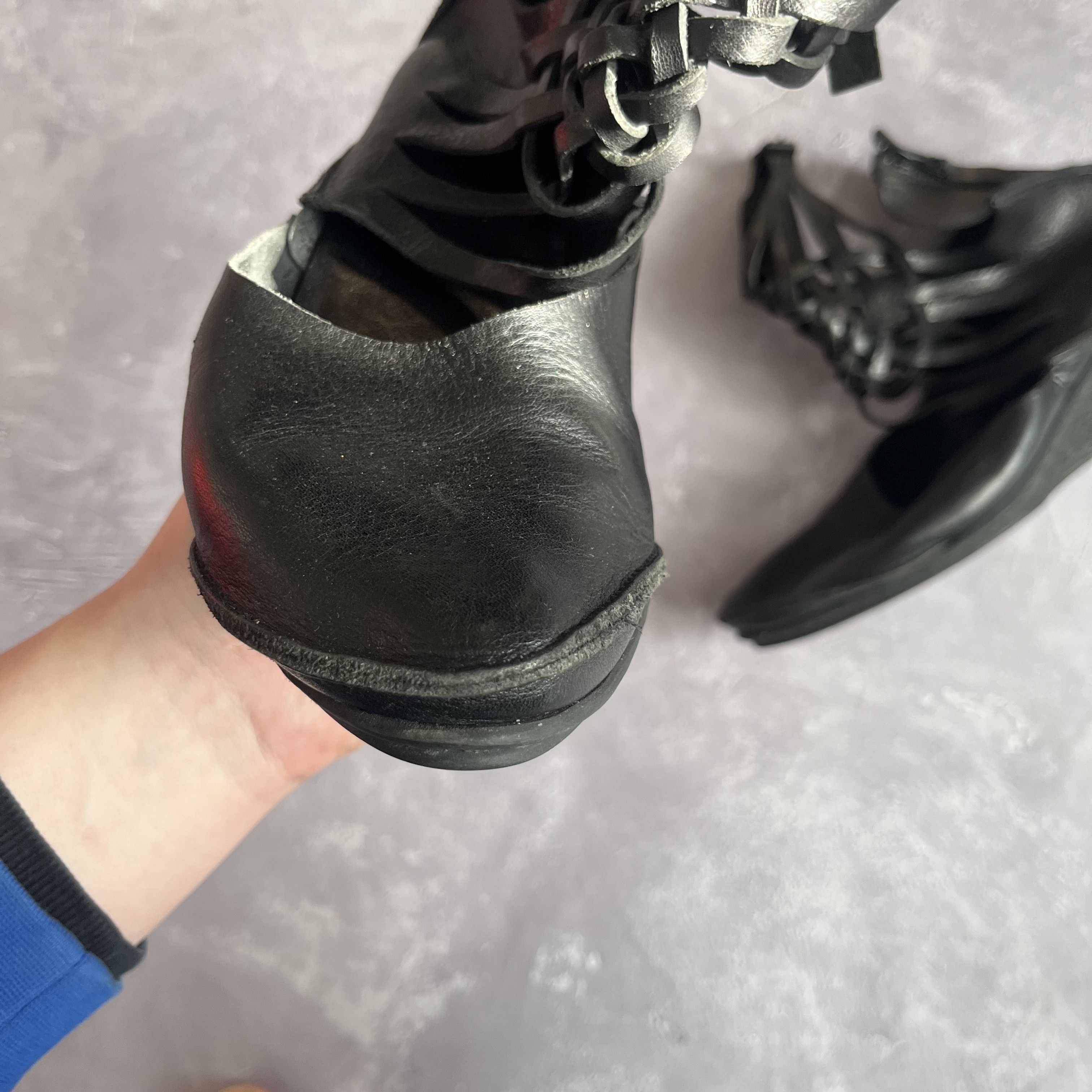 Trippen Trippen Avant Garde Leather Strap Cage Boots Black EU 41 Size US 11 / IT 41 - 3 Thumbnail