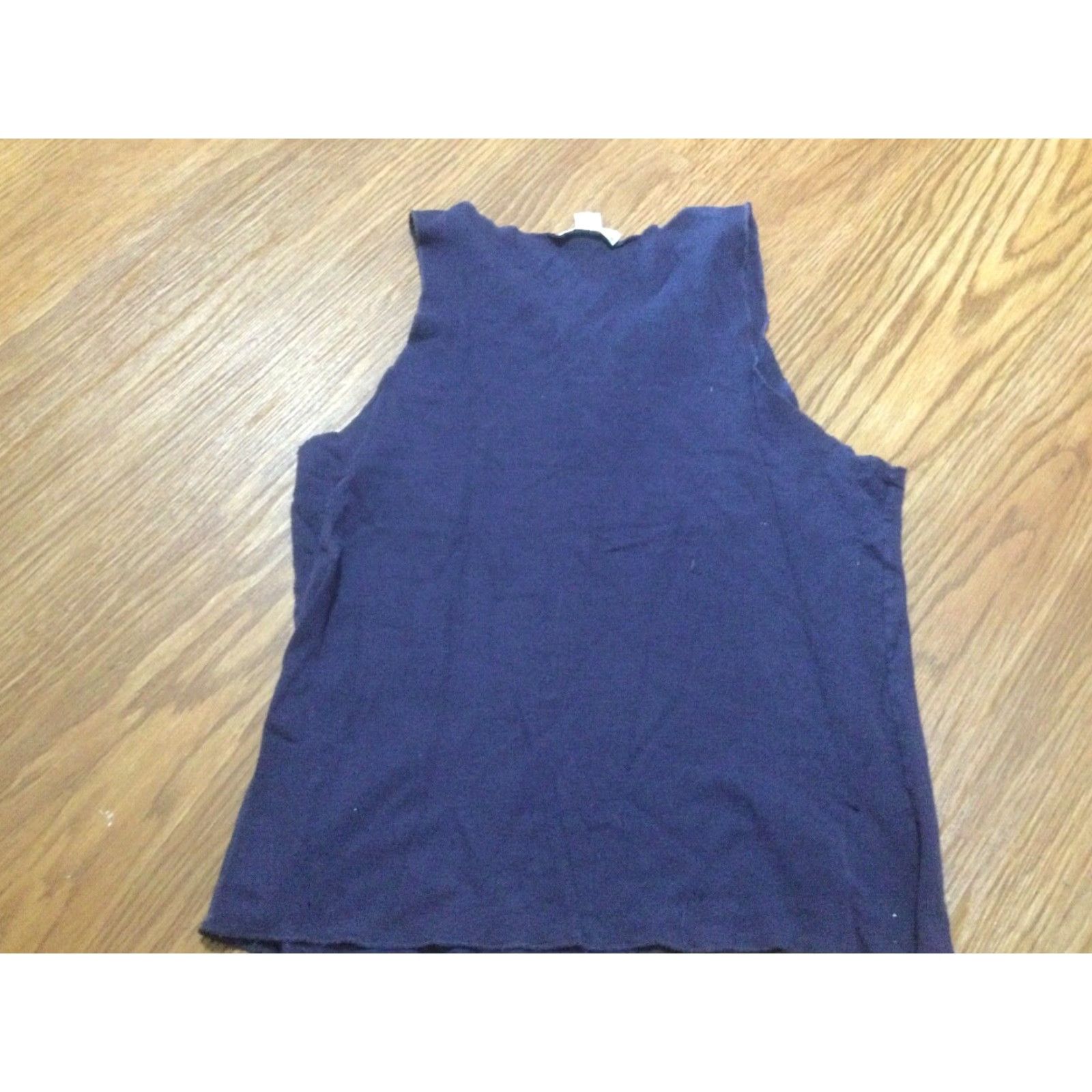 Vintage Cuddl Duds Size Medium Sleeveless Button Tank Navy Cotton/Nylon Size M / US 6-8 / IT 42-44 - 3 Thumbnail