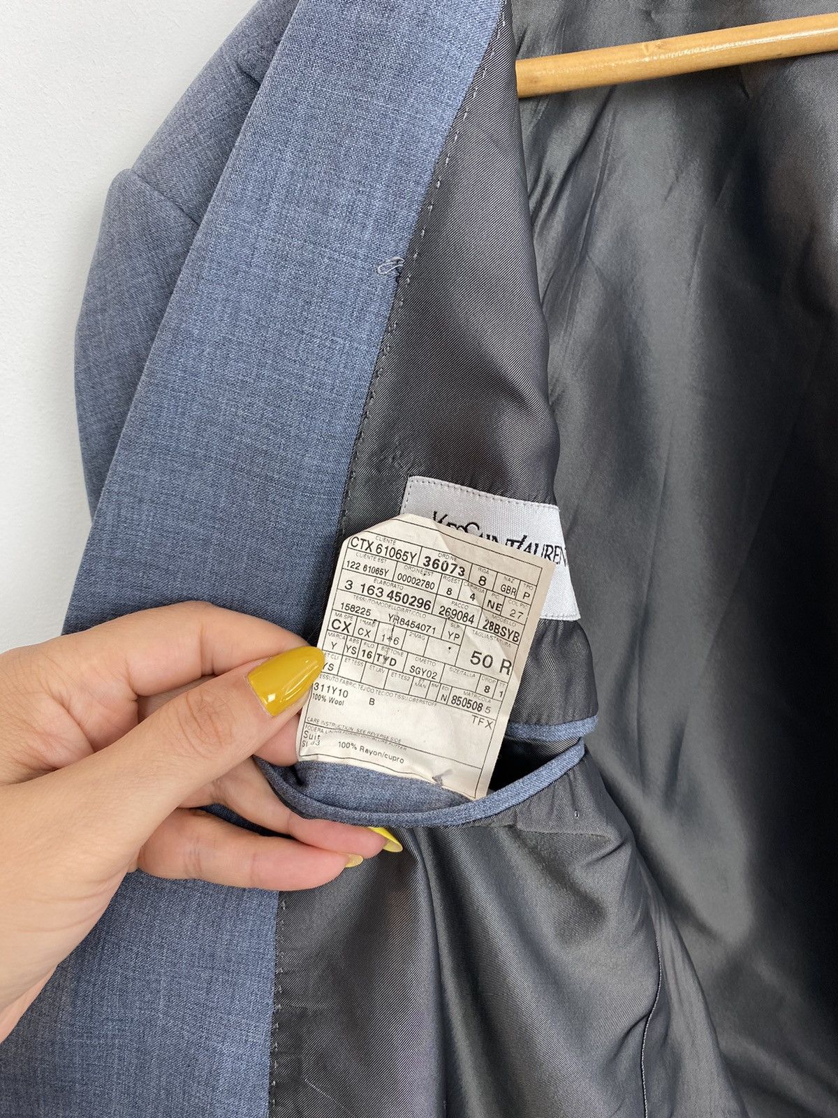 Yves Saint Laurent Yves Saint Laurent Suit Set Pants + Vest + Jacket Blue dress Size 50R - 22 Thumbnail