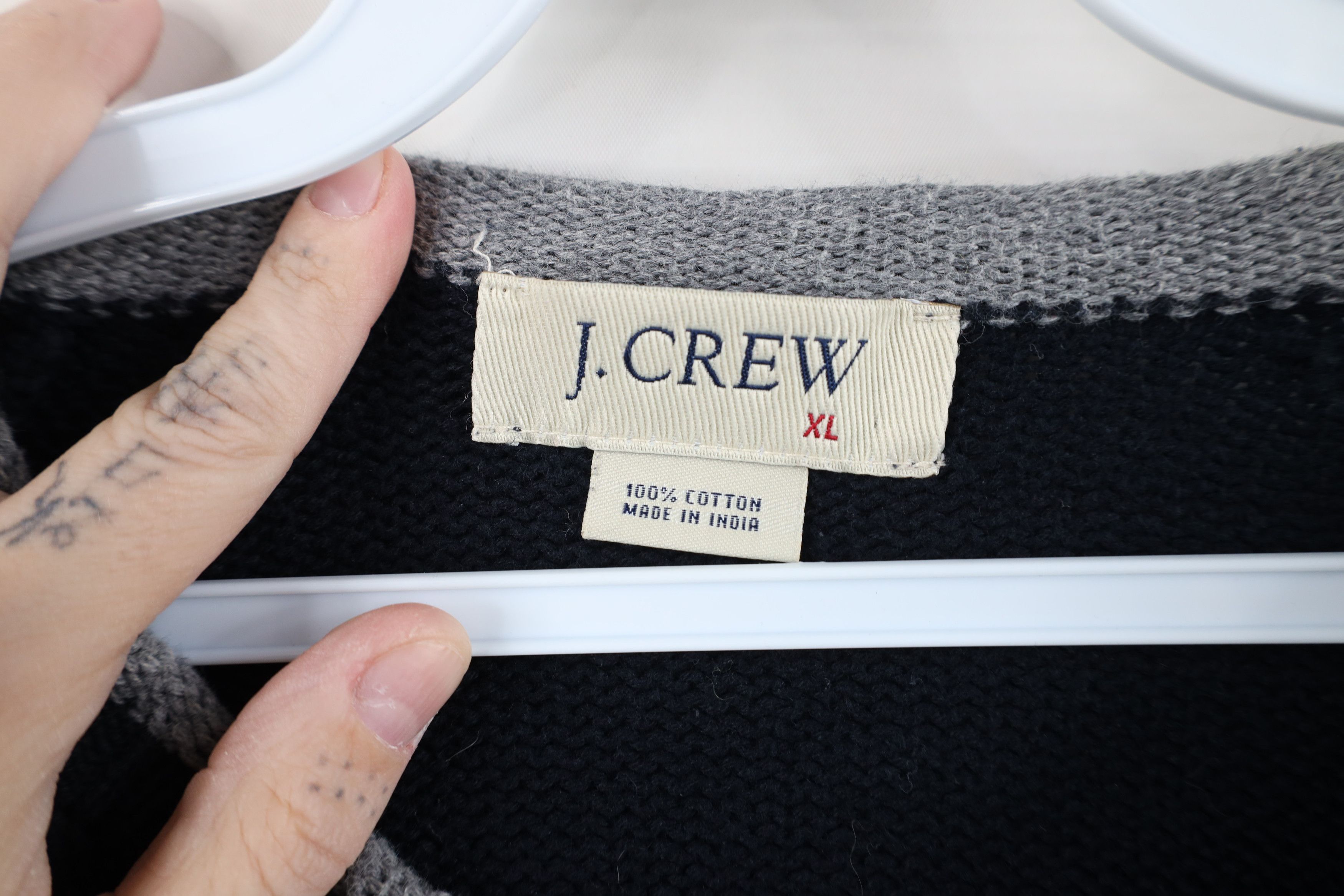 J.Crew Vintage 90s Y2K J Crew Cotton Ribbed Knit Crewneck Sweater Size US XL / EU 56 / 4 - 4 Thumbnail