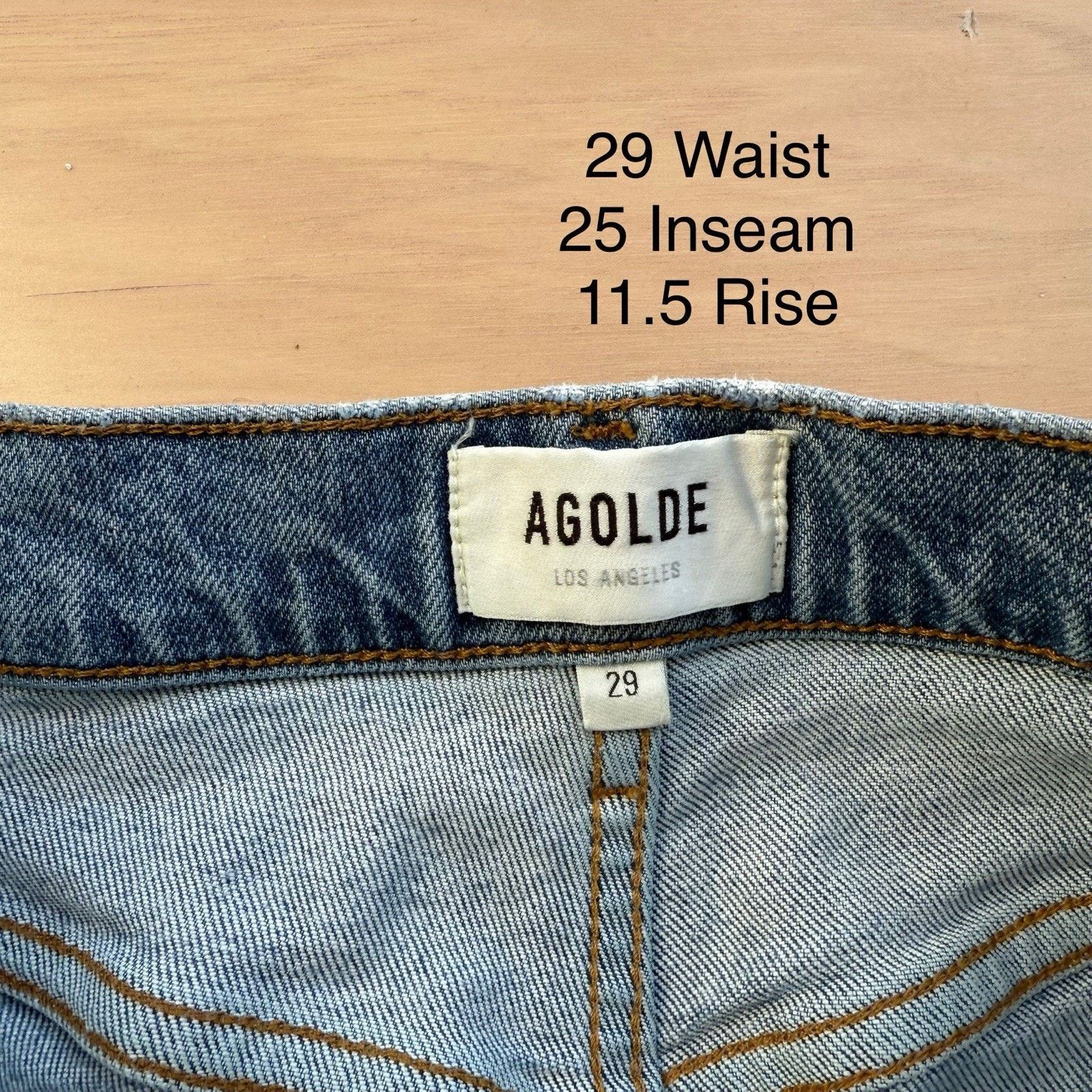 Agolde Agolde Riley Crop Jeans Women's 29 Blue High Rise Glam Size 29" - 5 Thumbnail